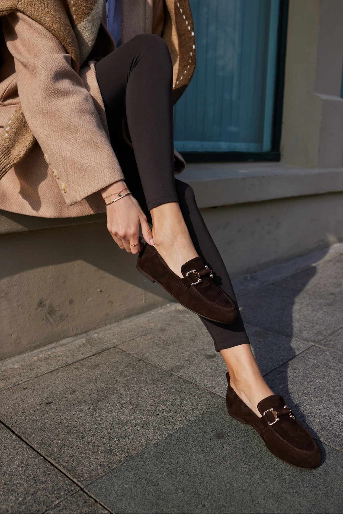 PİCCOLİ KADIN KAHVE GERCEK SUET TOKALI LOAFER AYAKKABİ