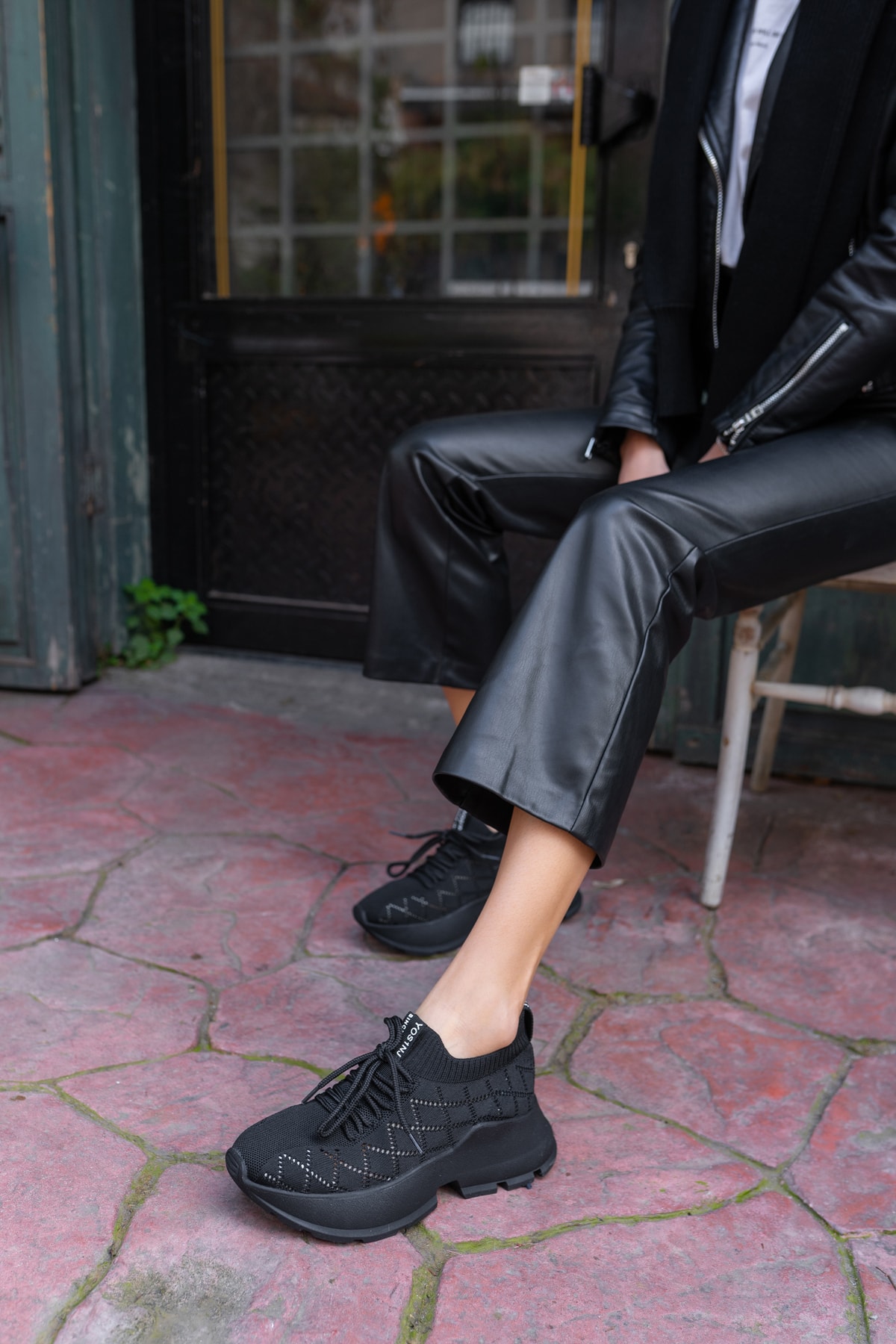 Yannis Kadin Beyaz Triko Sneakers