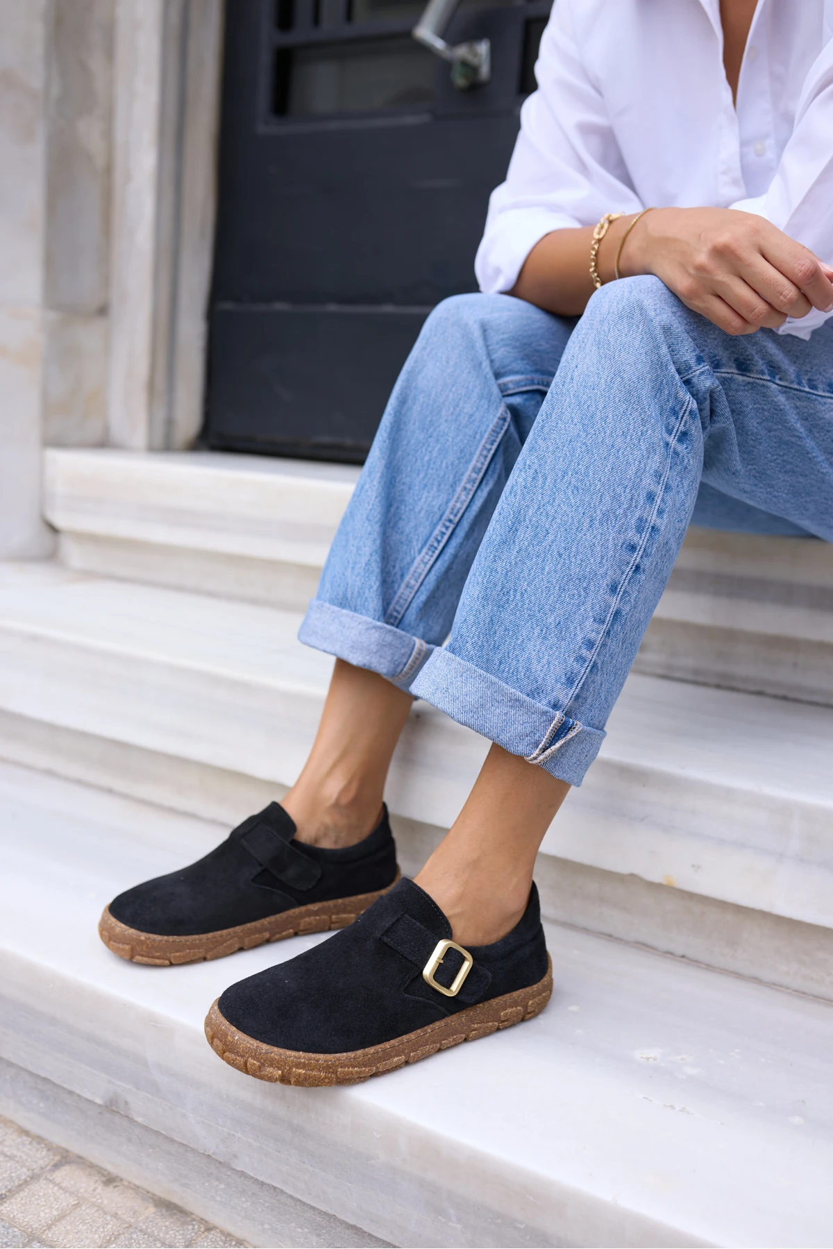 ALESSİ KADİN KAHVE GERCEK SUET LOAFER AYAKKABİ