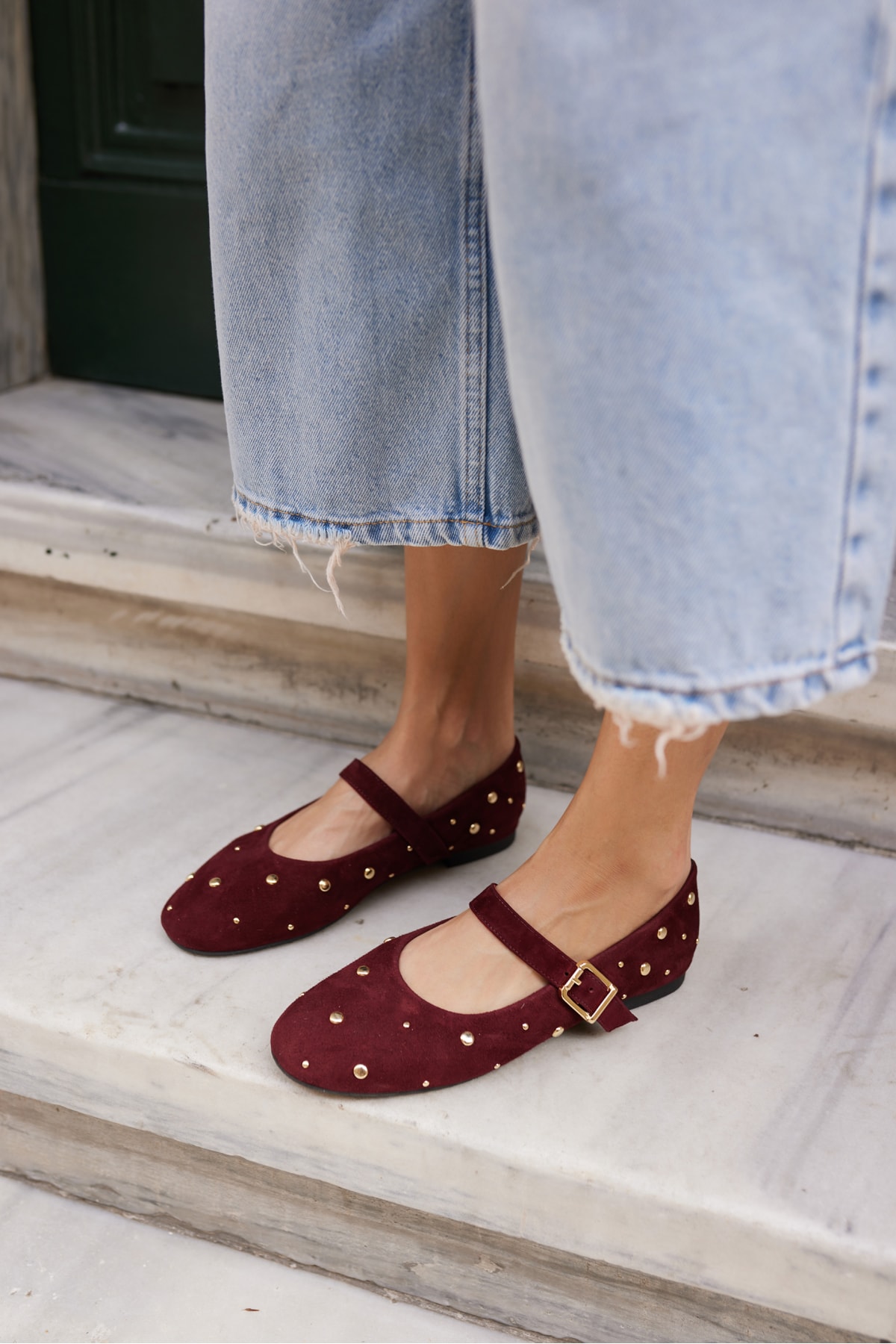 KLEBER KADIN BORDO GERCEK SUET BABET