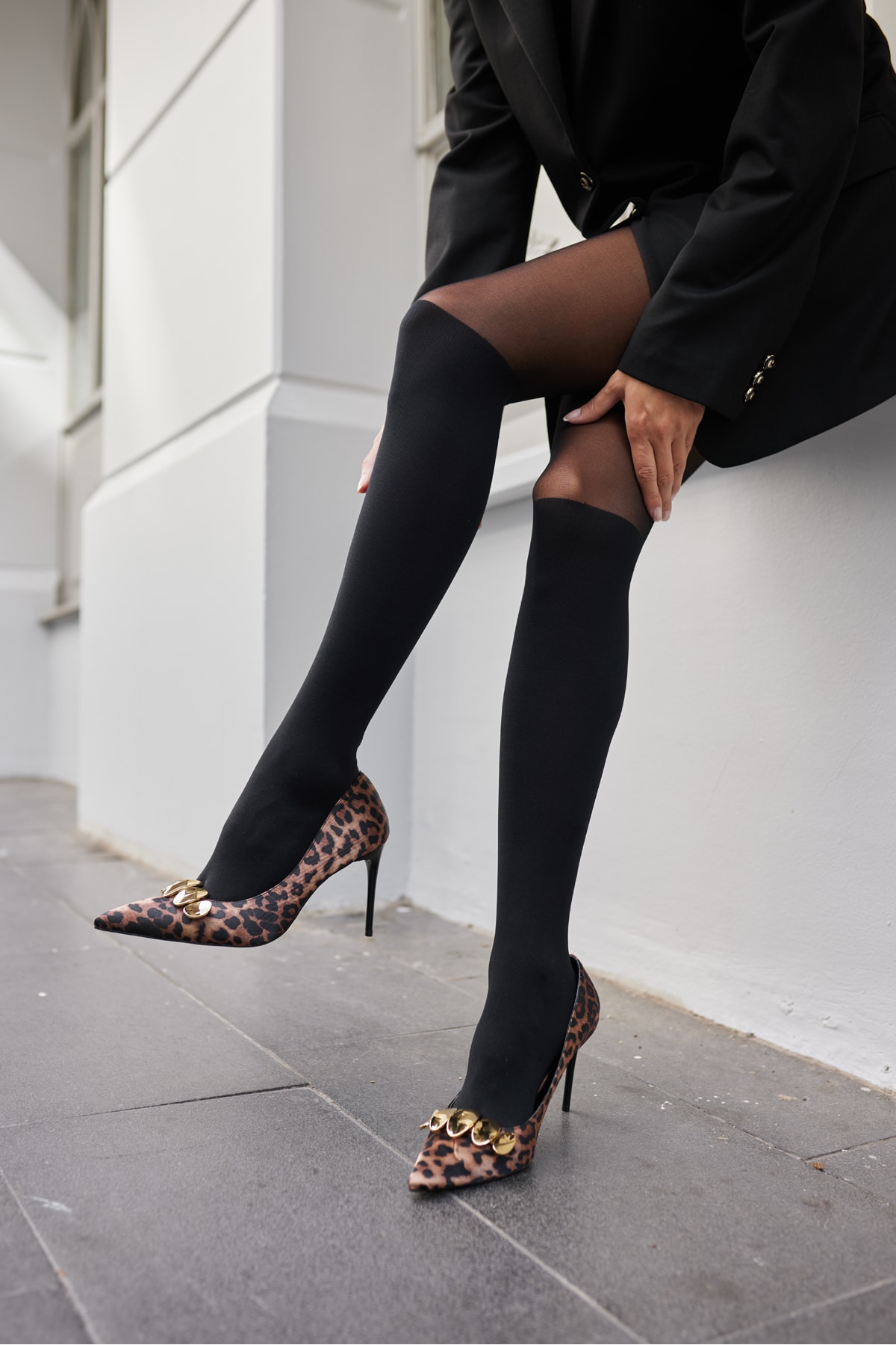 NOOM KADIN LEOPAR TOKALİ METAL TOPUKLU STILETTO