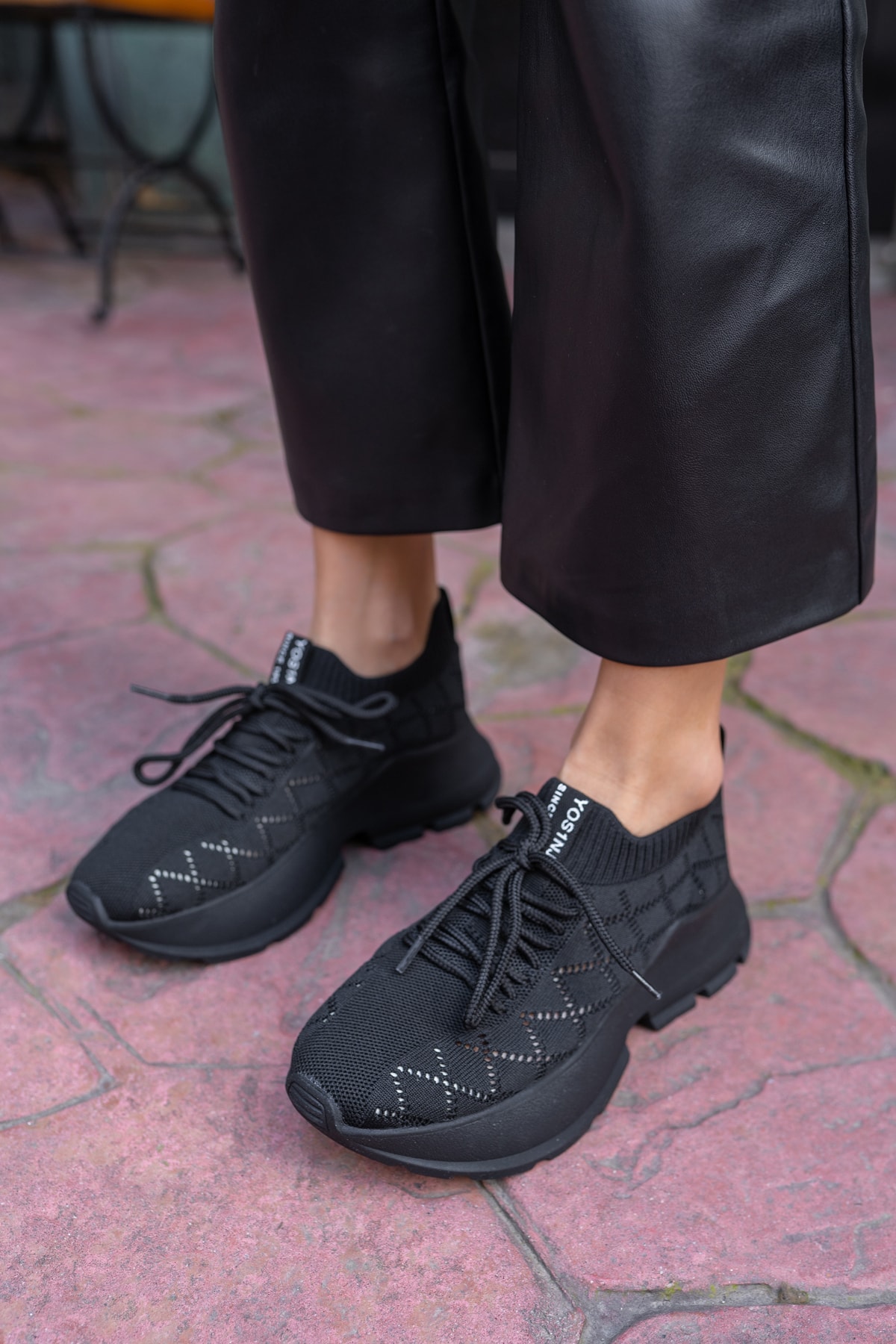 Yannis Kadin Beyaz Triko Sneakers