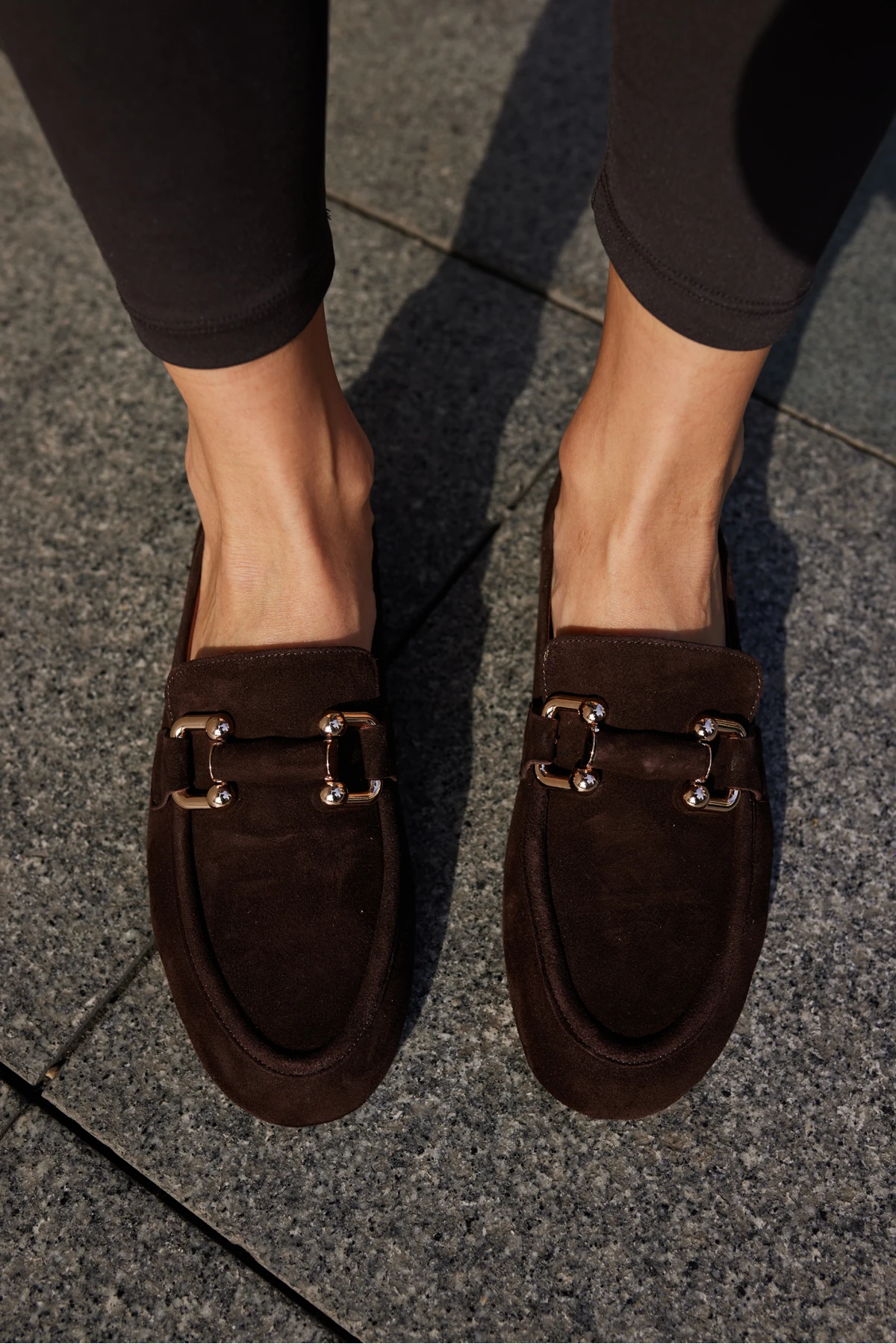 PİCCOLİ KADIN KAHVE GERCEK SUET TOKALI LOAFER AYAKKABİ