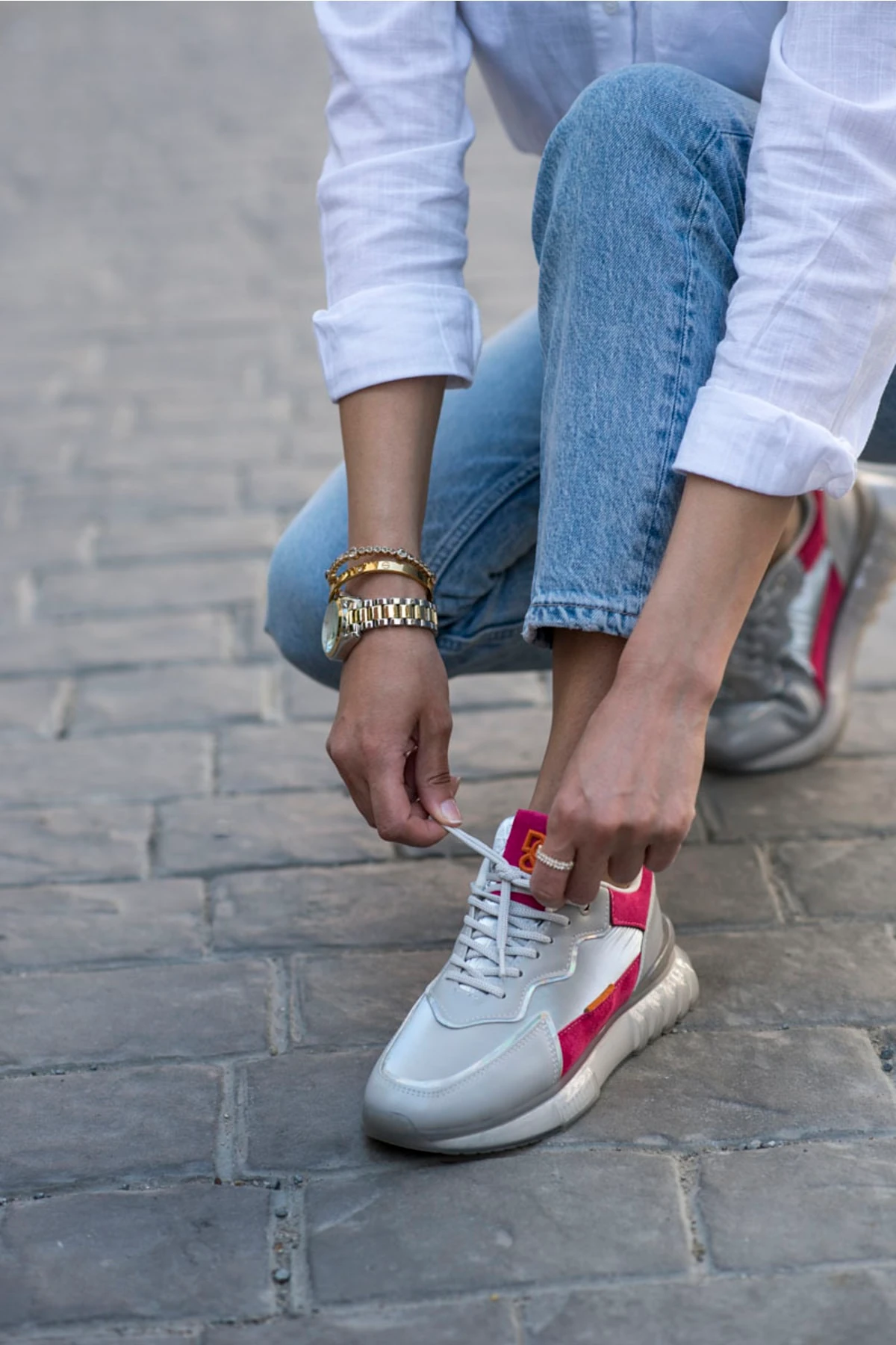 Teresa Kadin Siyah Gri Air Taban Snekaer