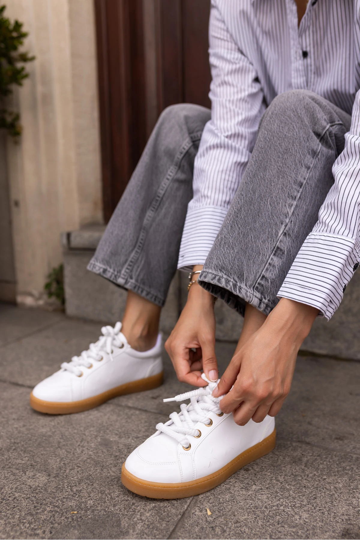 Fuedi Kadin Beyaz Örgu Ip Tarzi Sneaker