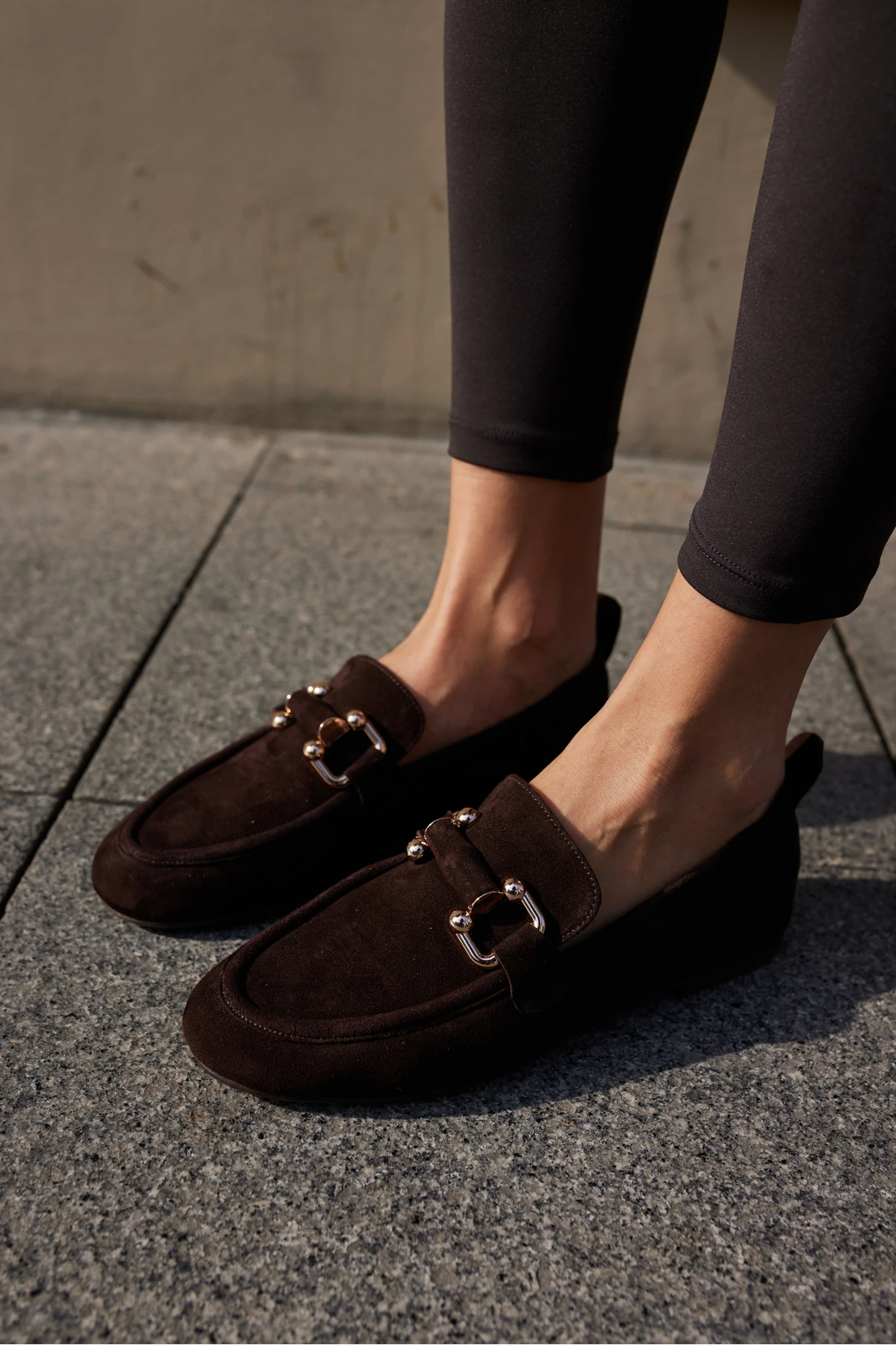 PİCCOLİ KADIN KAHVE GERCEK SUET TOKALI LOAFER AYAKKABİ