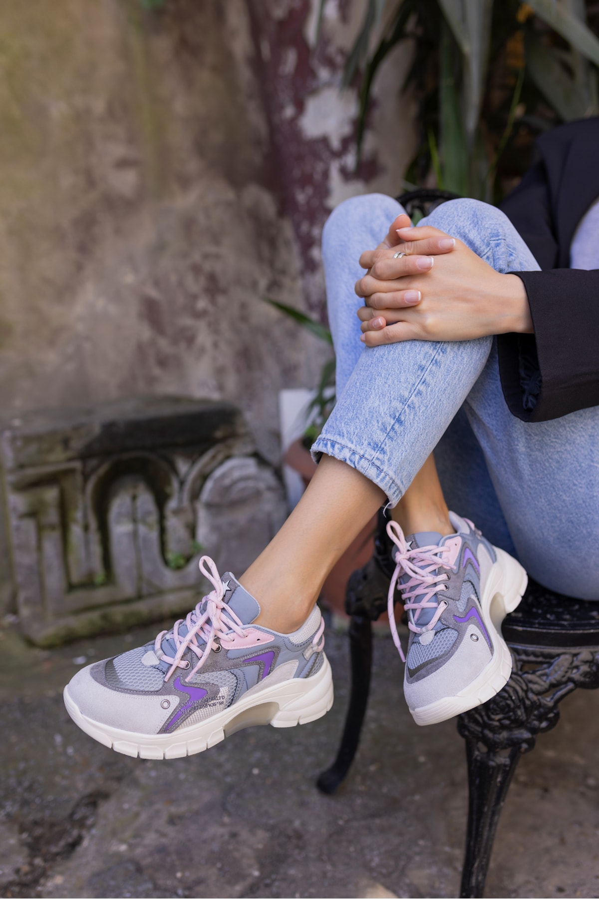 DESİRE KADİN GRİ LİLA GEÇİŞLİ SNEAKER