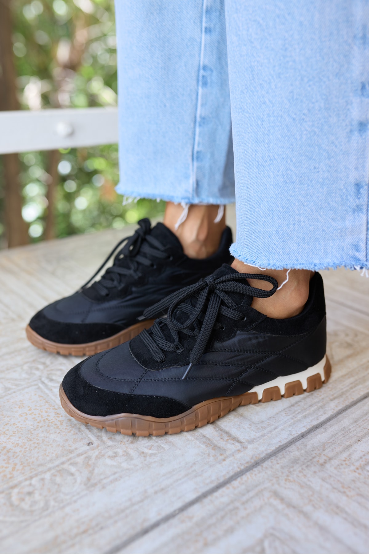 PASSA KADIN SİYAH PARASUT KUMAS DETAY SNEAKER