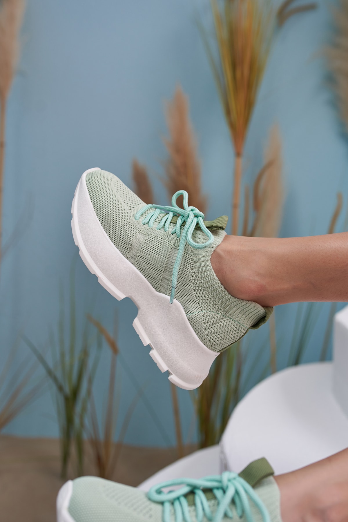 Giulla Kadın Yeşil Trıko Sneakers