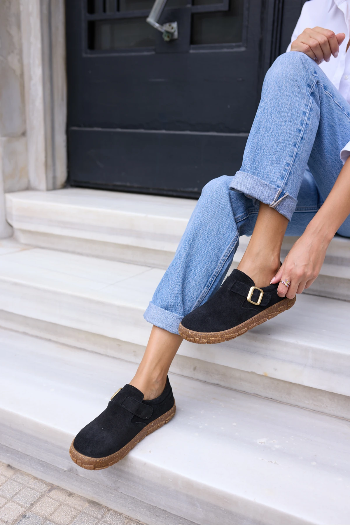 ALESSİ KADİN KAHVE GERCEK SUET LOAFER AYAKKABİ