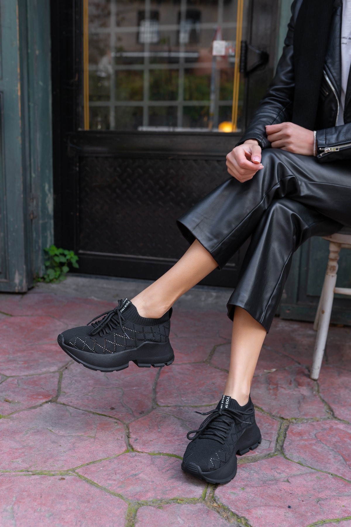 Yannis Kadin Beyaz Triko Sneakers