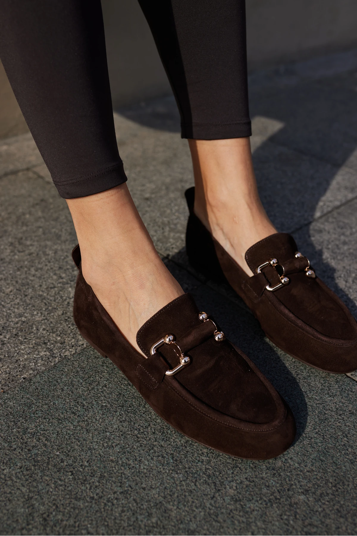 PİCCOLİ KADIN KAHVE GERCEK SUET TOKALI LOAFER AYAKKABİ