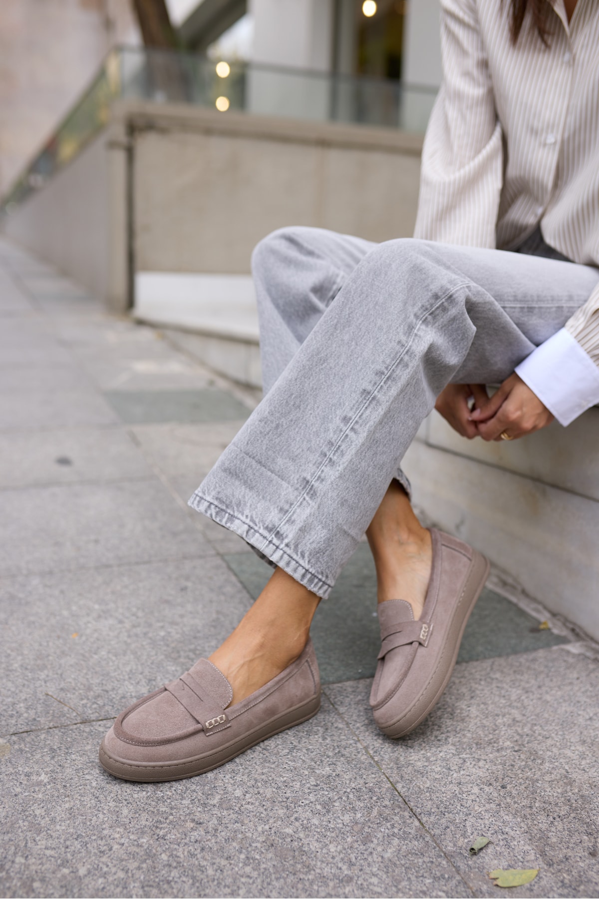 CRAFT KADIN VİZON GERCEK SUET LOAFER AYAKKABİ