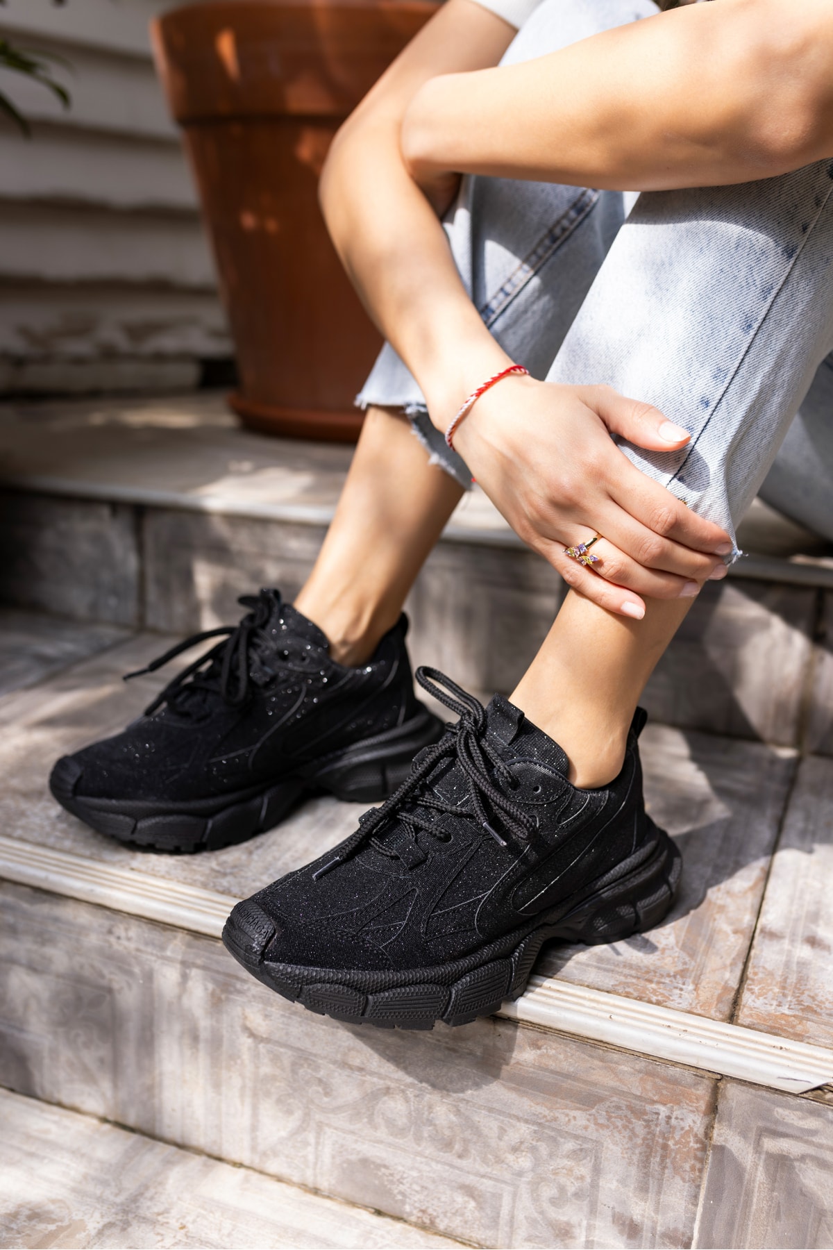 GENT KADIN BEJ SİMLİ İTHAL MALZEME SNEAKER