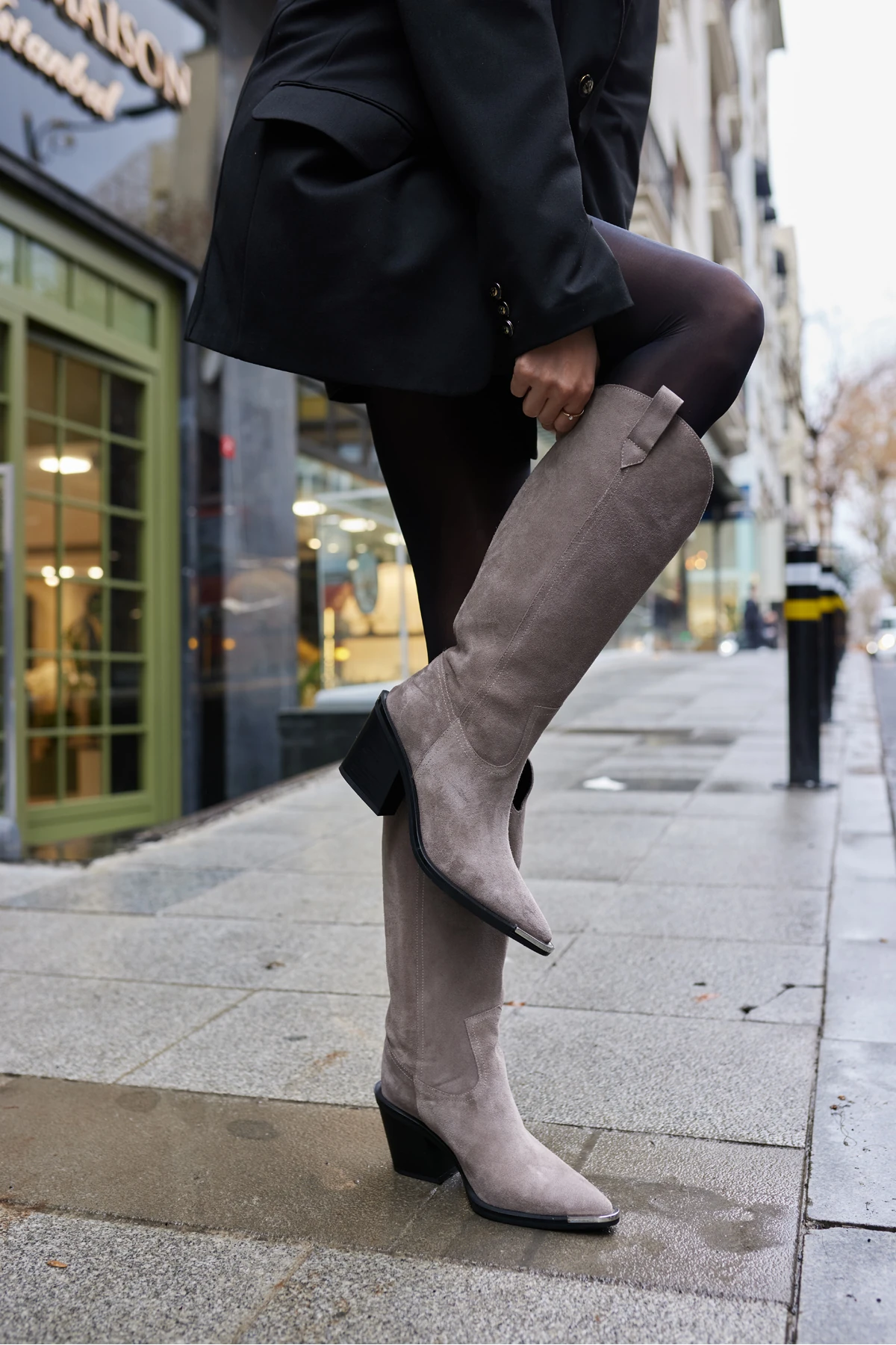 VOLGA KADIN VİZON GERCEK SUET BURUN DEMIRLI ÇİZME