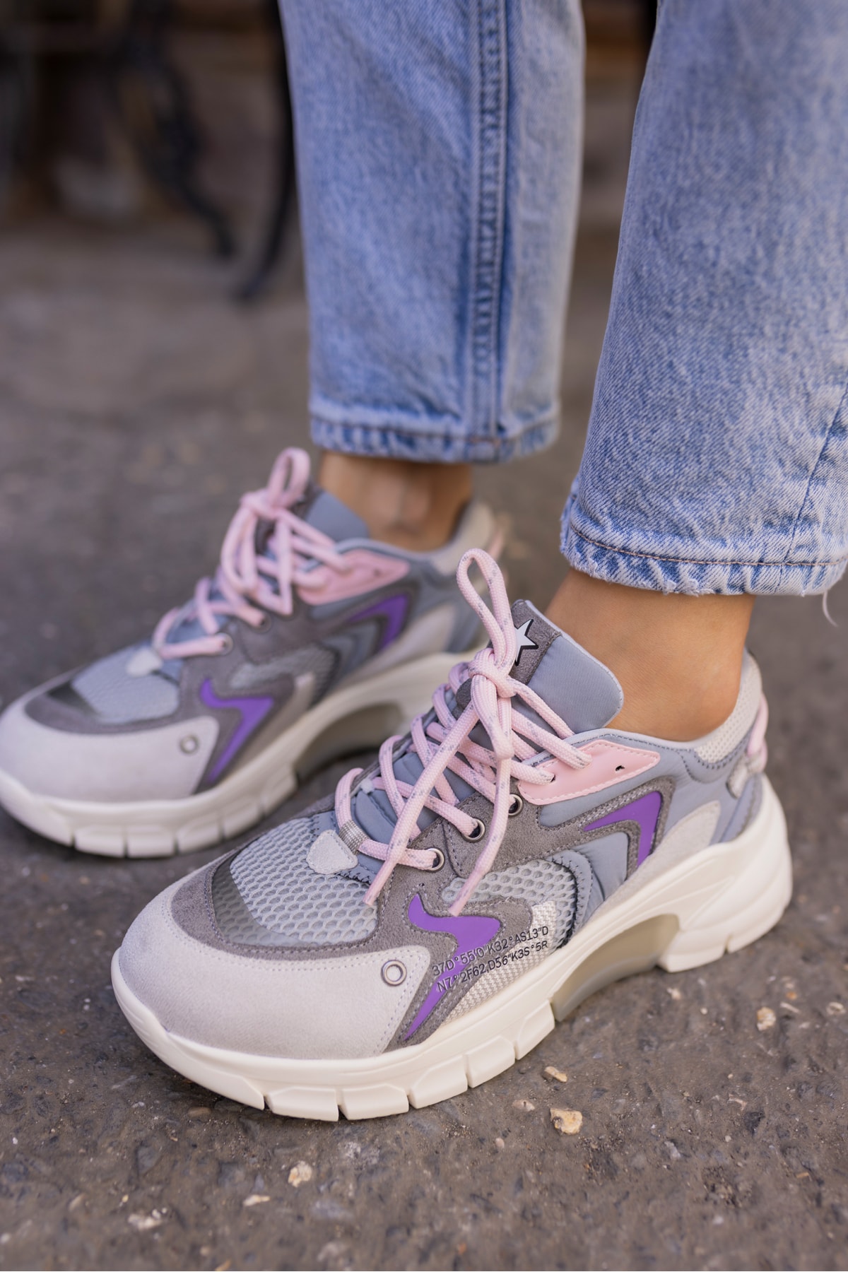 DESİRE KADİN GRİ LİLA GEÇİŞLİ SNEAKER