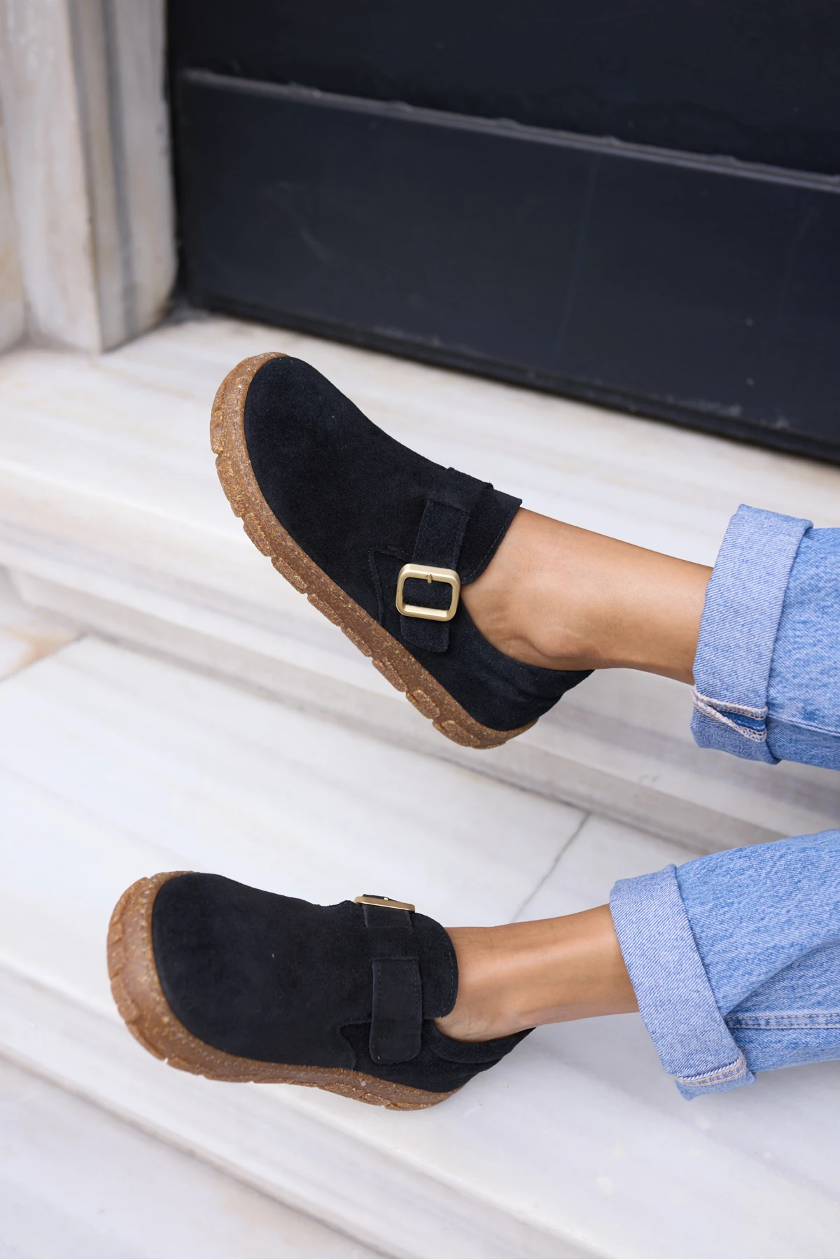 ALESSİ KADİN KAHVE GERCEK SUET LOAFER AYAKKABİ