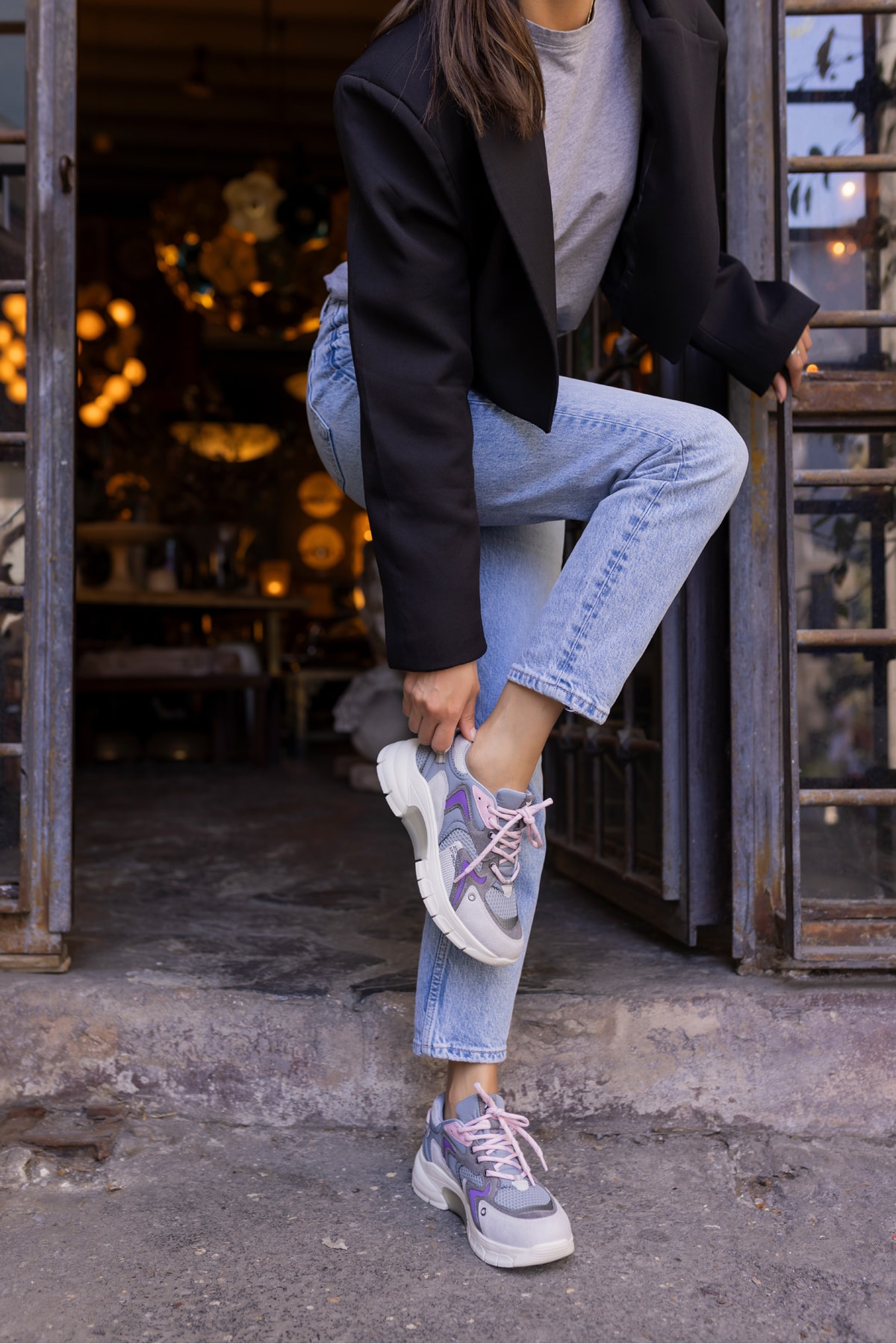 DESİRE KADİN GRİ LİLA GEÇİŞLİ SNEAKER