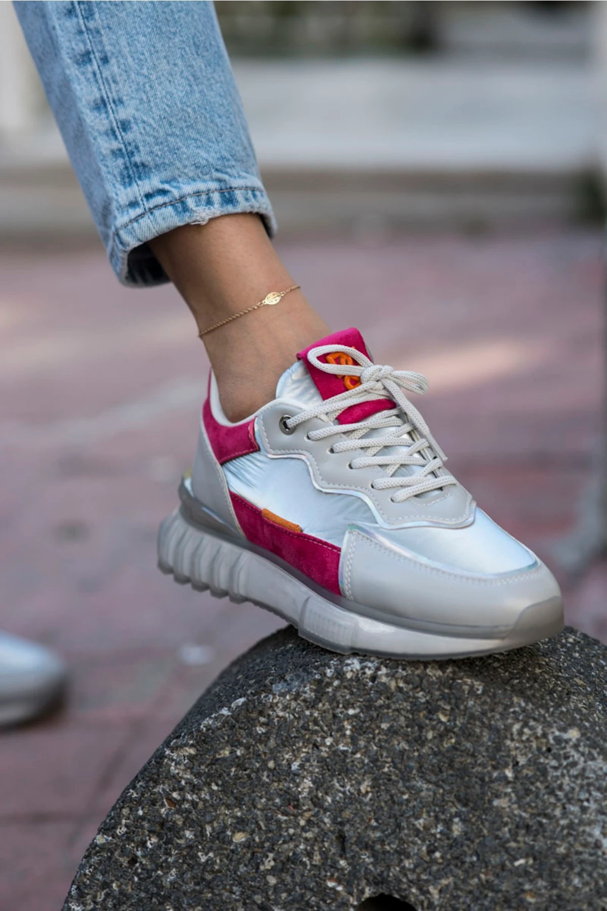 Teresa Kadin Siyah Gri Air Taban Snekaer