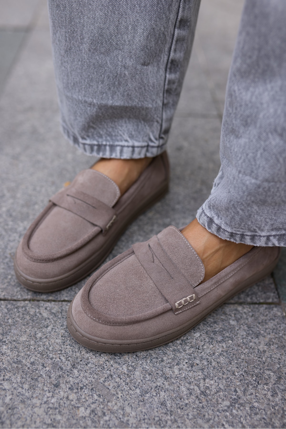 CRAFT KADIN VİZON GERCEK SUET LOAFER AYAKKABİ