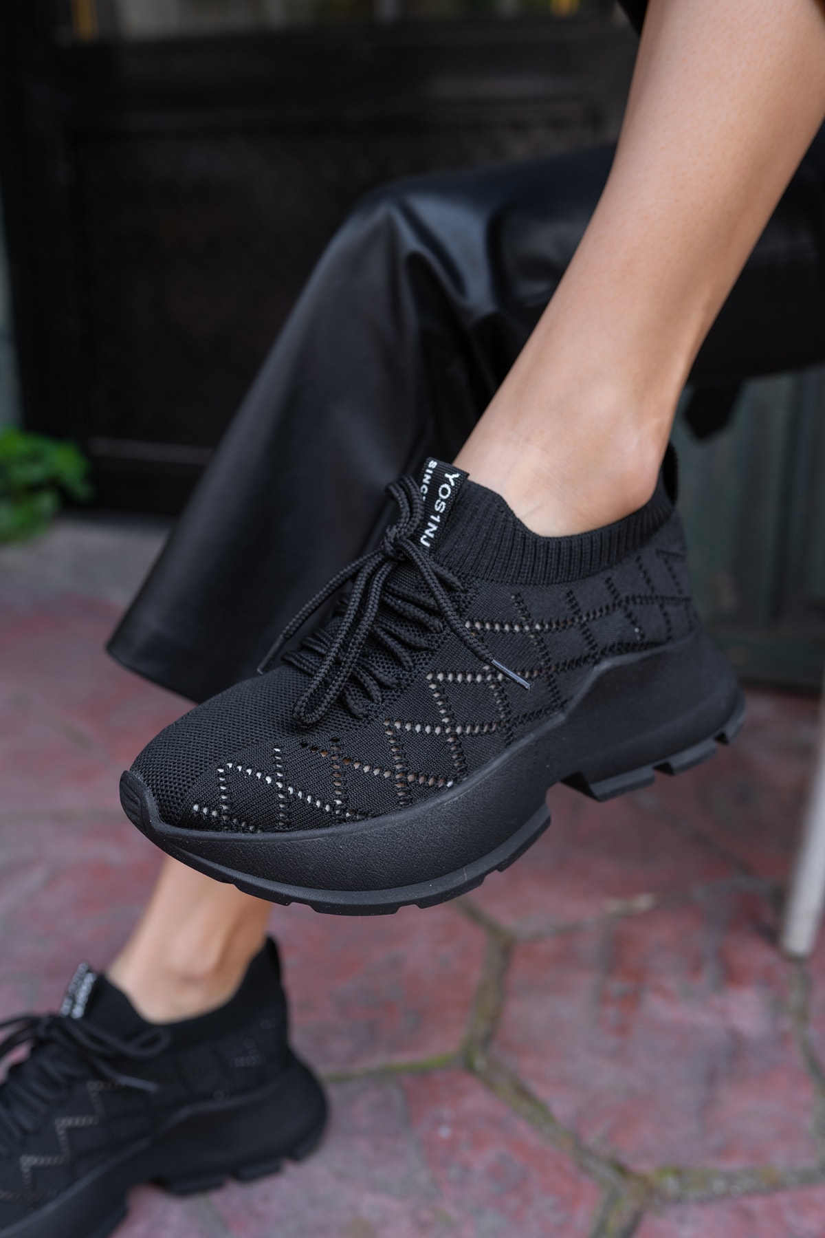 Yannis Kadin Beyaz Triko Sneakers