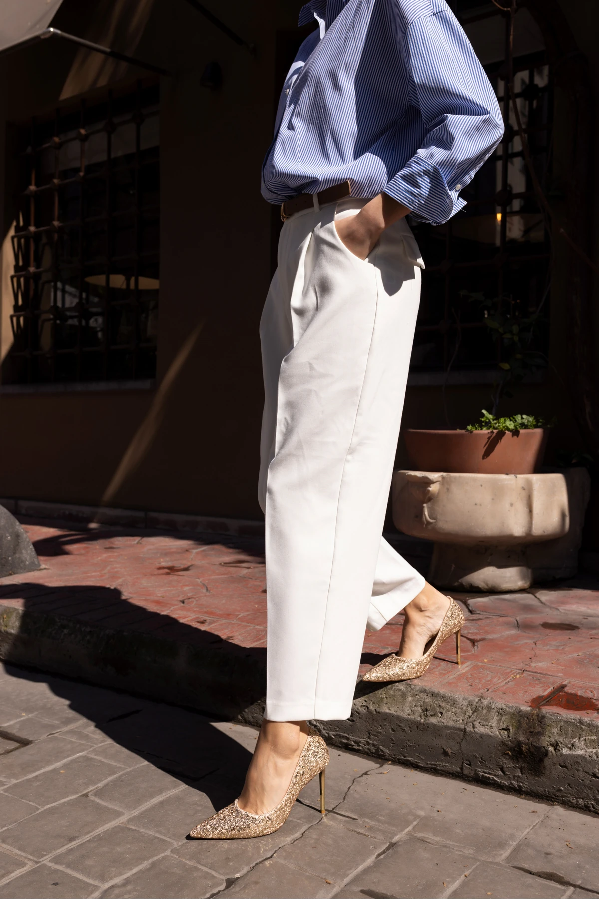 PAEL KADİN BEYAZ PAYETLİ TOPUKLU STILETTO