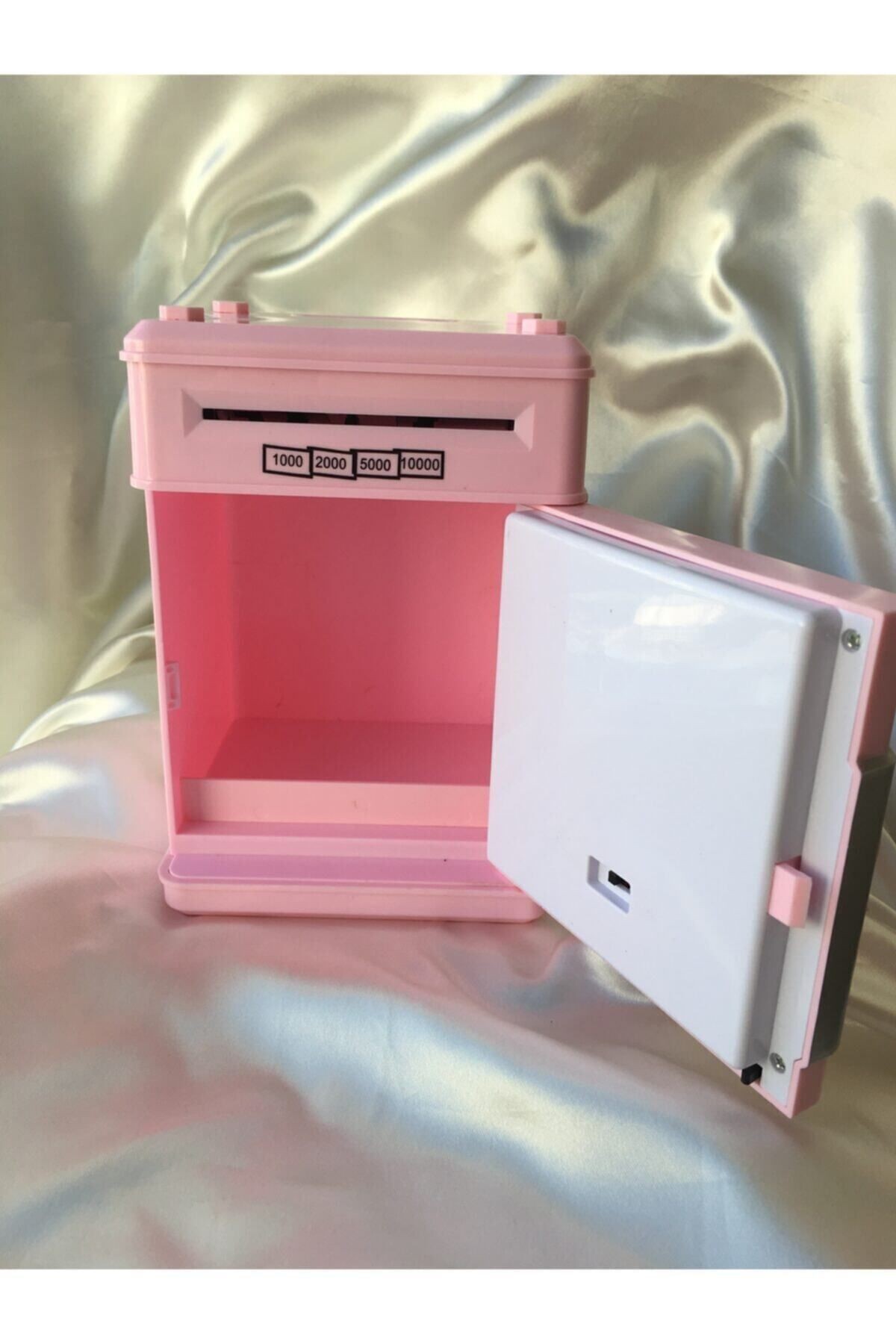 Pembe Renk Atm Şifreli Otomatik Kağıt Para Alan Kasa Kumbara