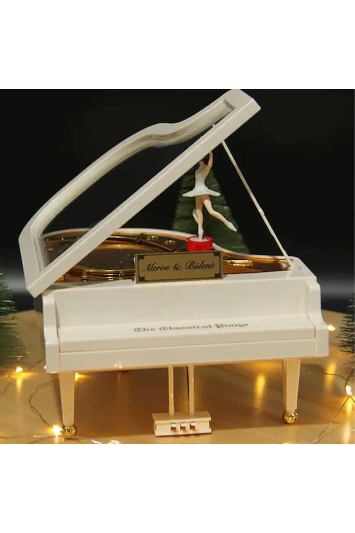 Kişiye Özel Dans Eden Balerinli Piyano Müzik Kutusu Büyük Boy