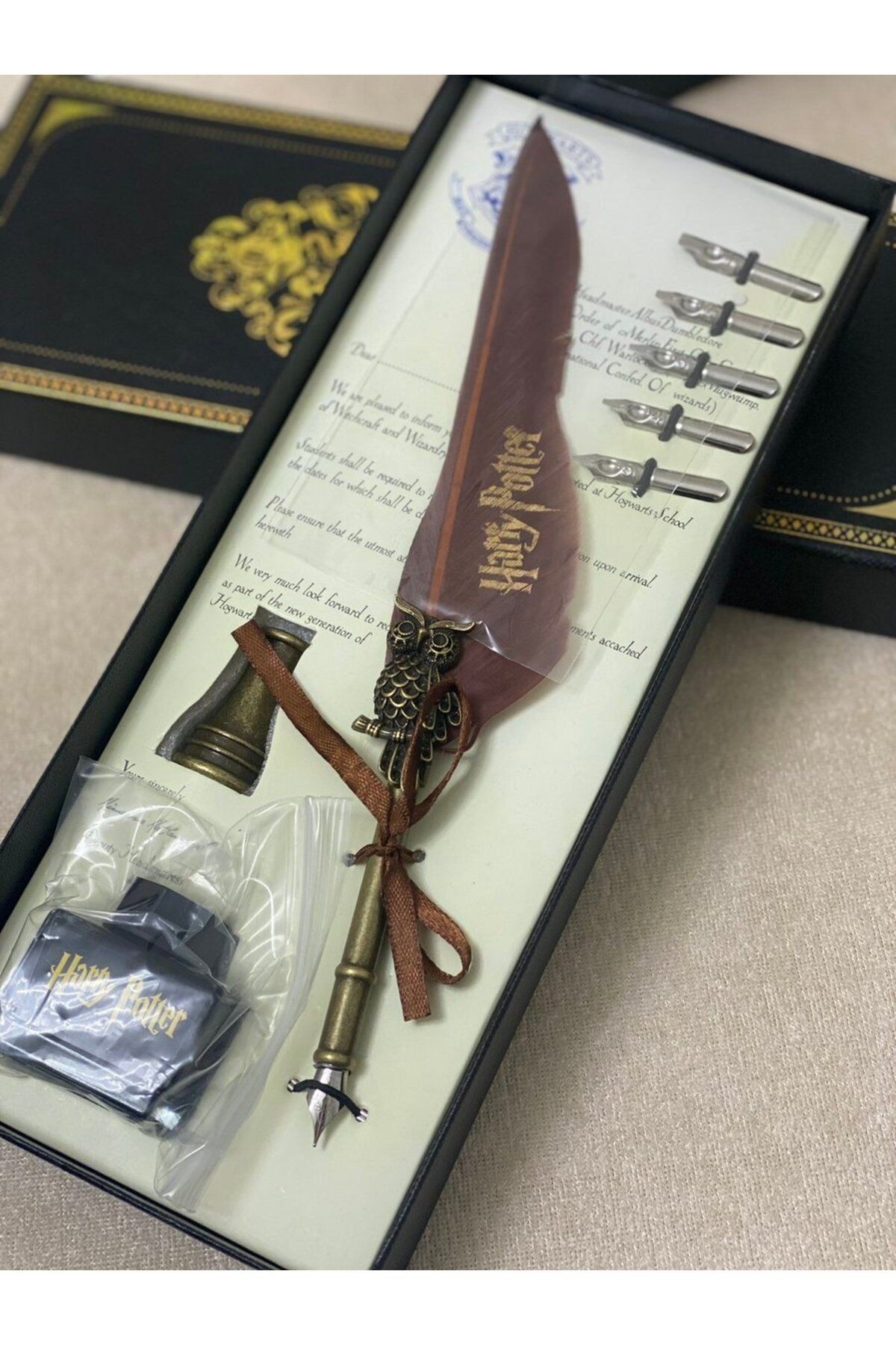 Harry Potter Tasarımlı Tüylü Divit Kalem Seti