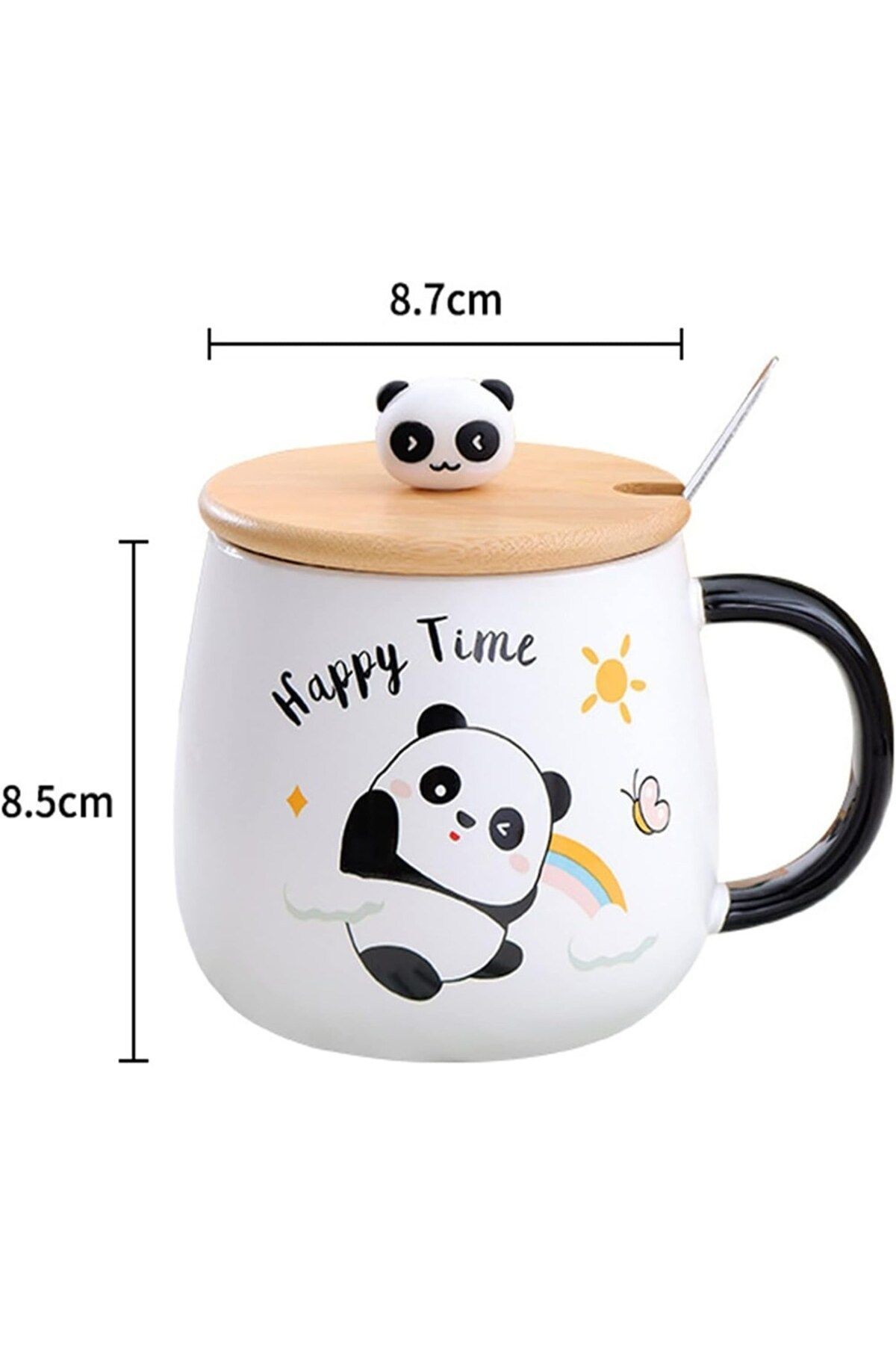 3D Kabartmalı 400ml Sevimli Panda Kupa Bardak
