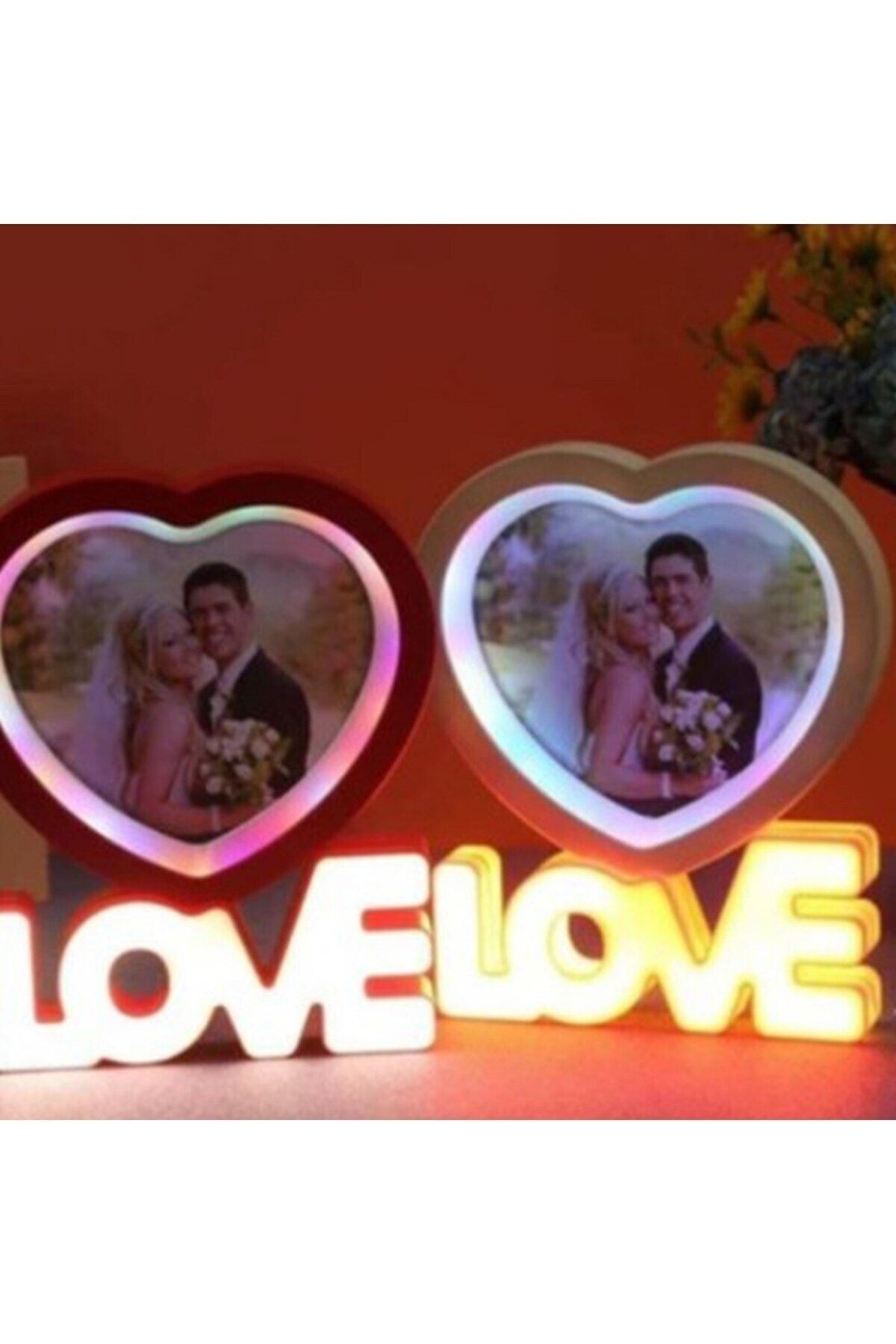 Kişiye Özel fotoğraf Çerçeveli Ledli Love Sihirli Ayna
