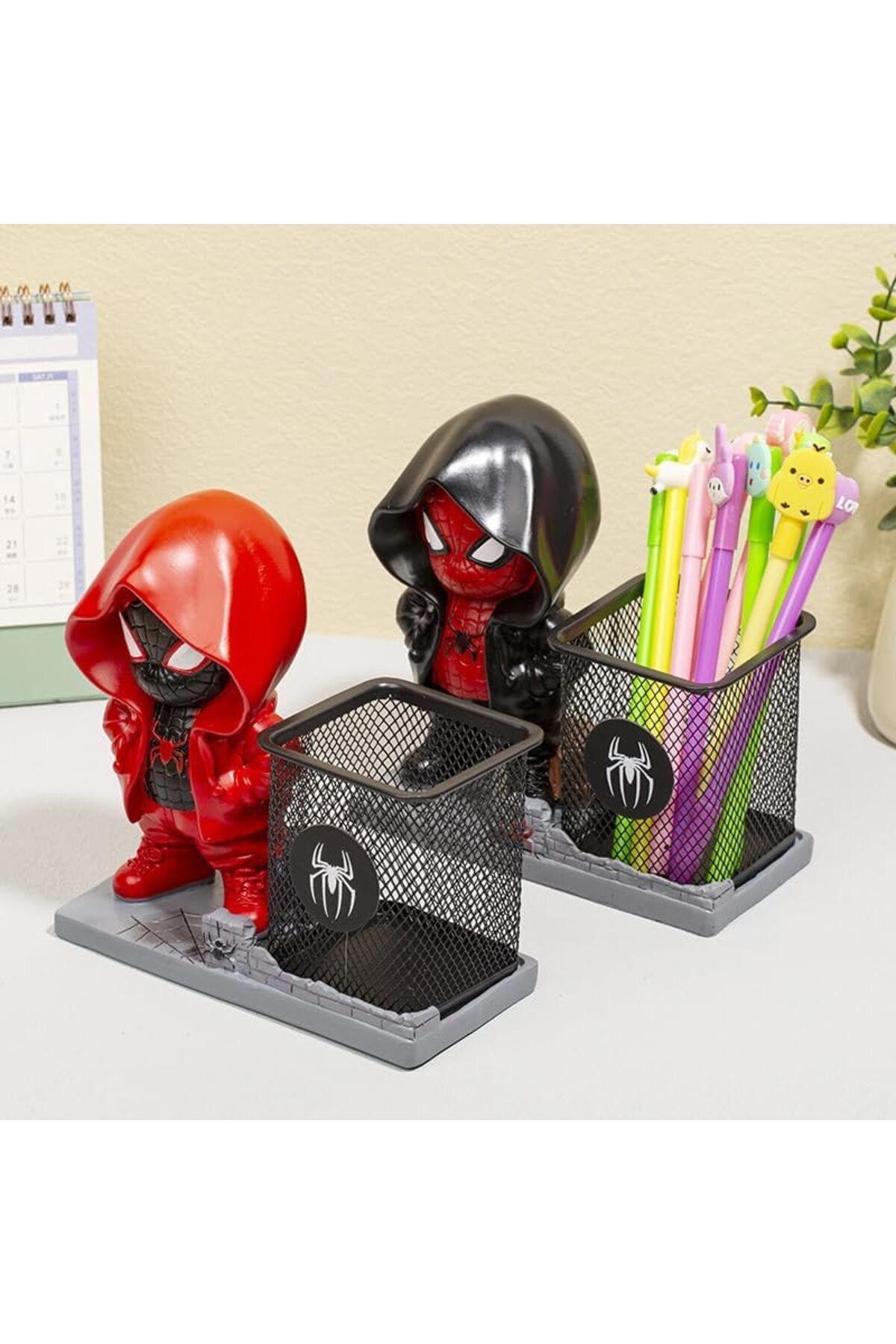 SPIDERMAN PEN  Figürlü Masaüstü Kalemlik-KIRMIZI