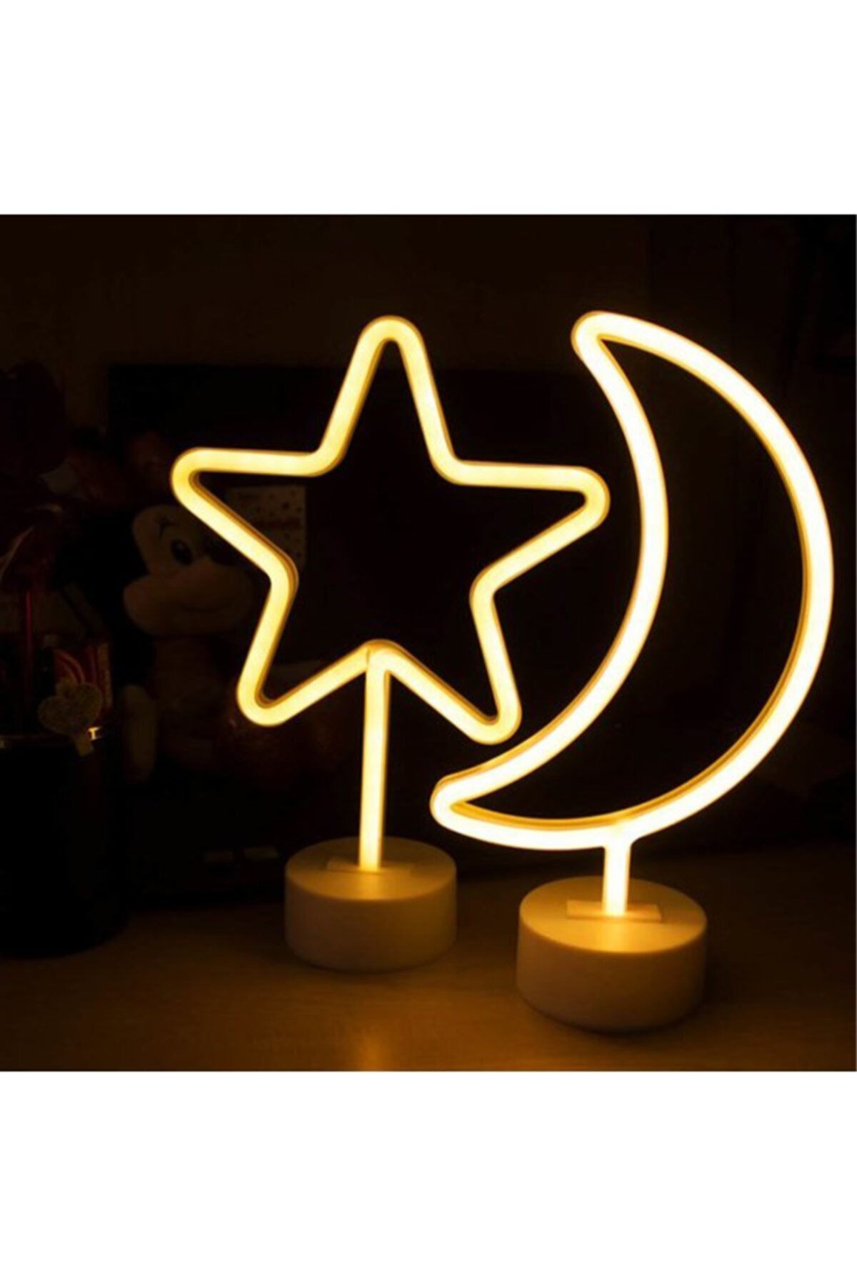 Ay Yıldız Neon Led Gece Lambası Usb Ve Pilli
