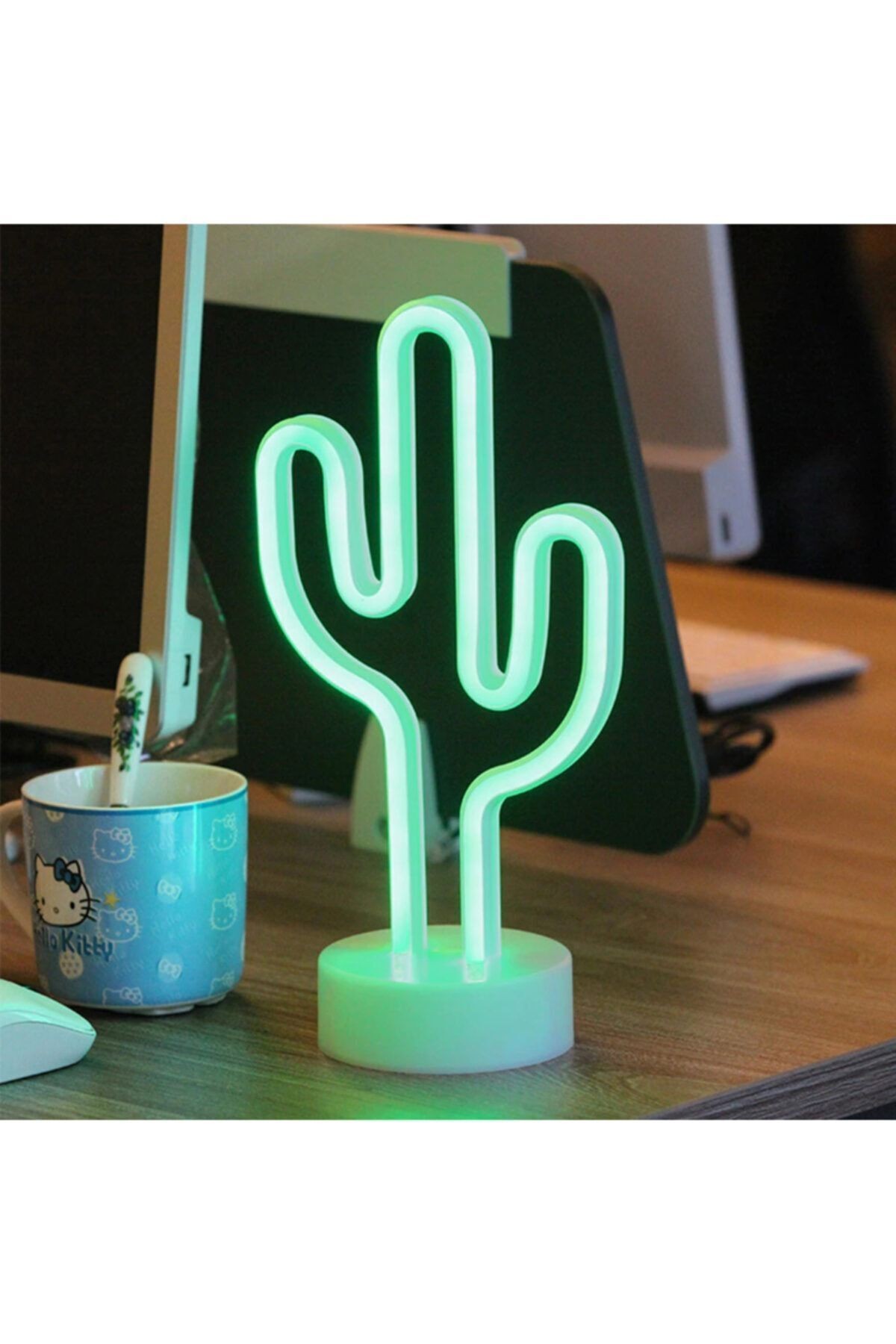 Kaktüs Tasarımlı Neon Led Işıklı Lamba 22,5 X 13,5cm