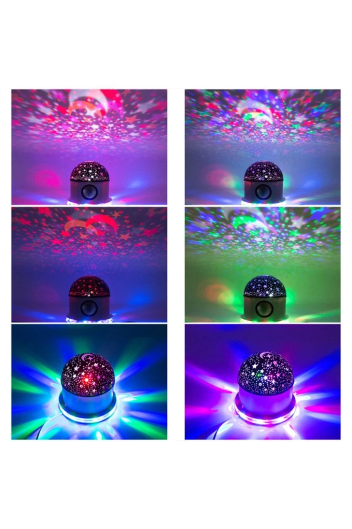 Led Sihirli Disko Topu - Star Master Yıldızlı-aylı Gece Lambası - Bluetooth Hoparlör