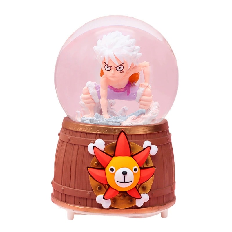 One Piece Luffy Figürlü Temalı Büyük Boy Püskürtmeli Müzikli Işıklı Kar Küresi