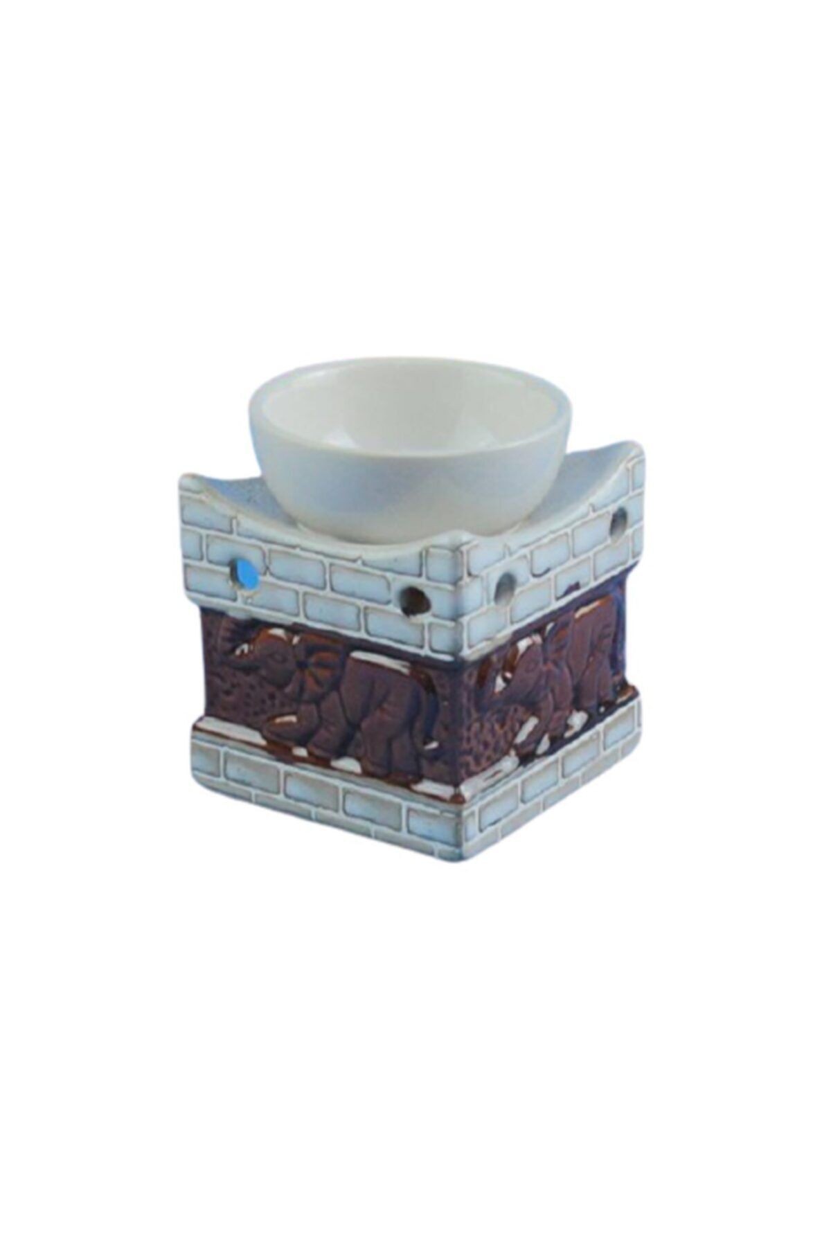 Dekoratif Fil Tasarımlı Buhurdanlık Buhur Dek Hed Tasarım Mumluk 7,5 X 7,5 X 9 cm