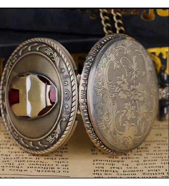 Kişiye Özel Marvel İron Man Quartz Steampunk Vintage Köstekli Saat