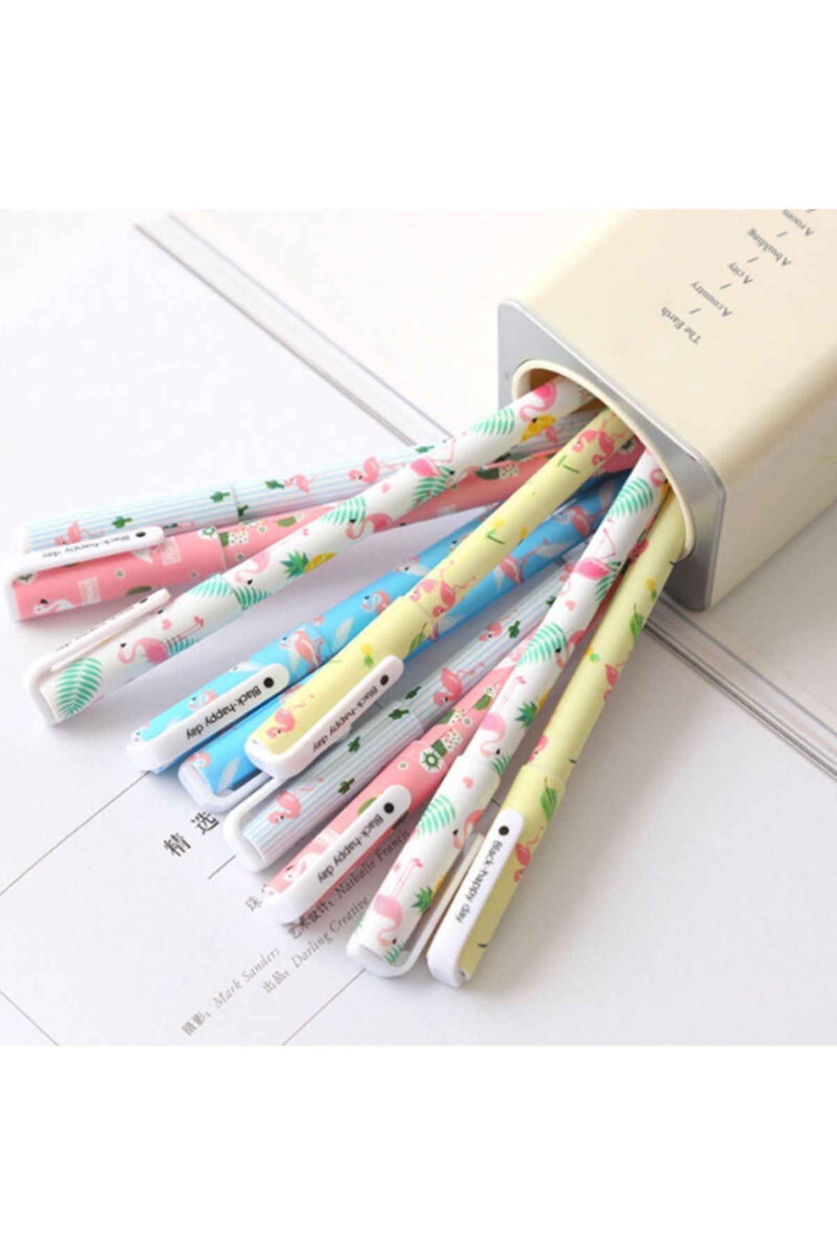 Gökkuşağı 10'lu Kalem Seti Unicorn Flamingo Ananas Yaprak Kaktüs