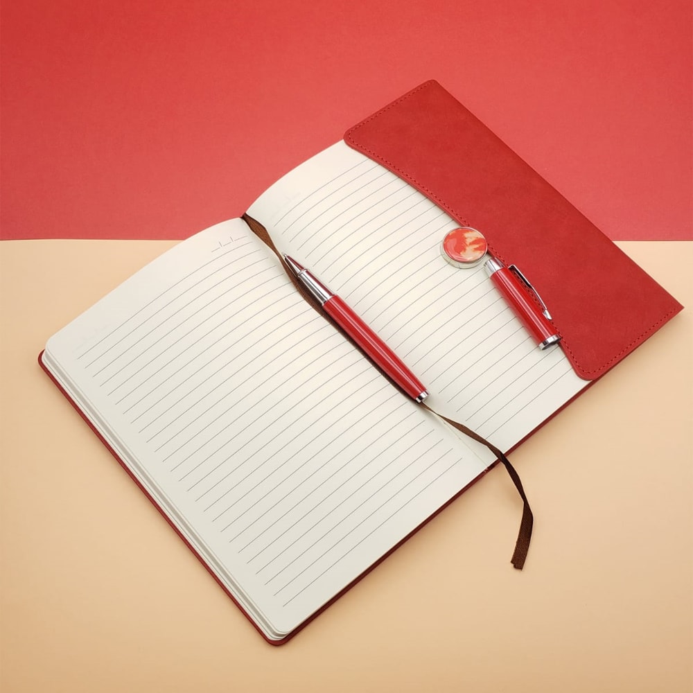 Kişiye Özel Özel Kutulu Deri Defter Ve Roller Kalem Seti