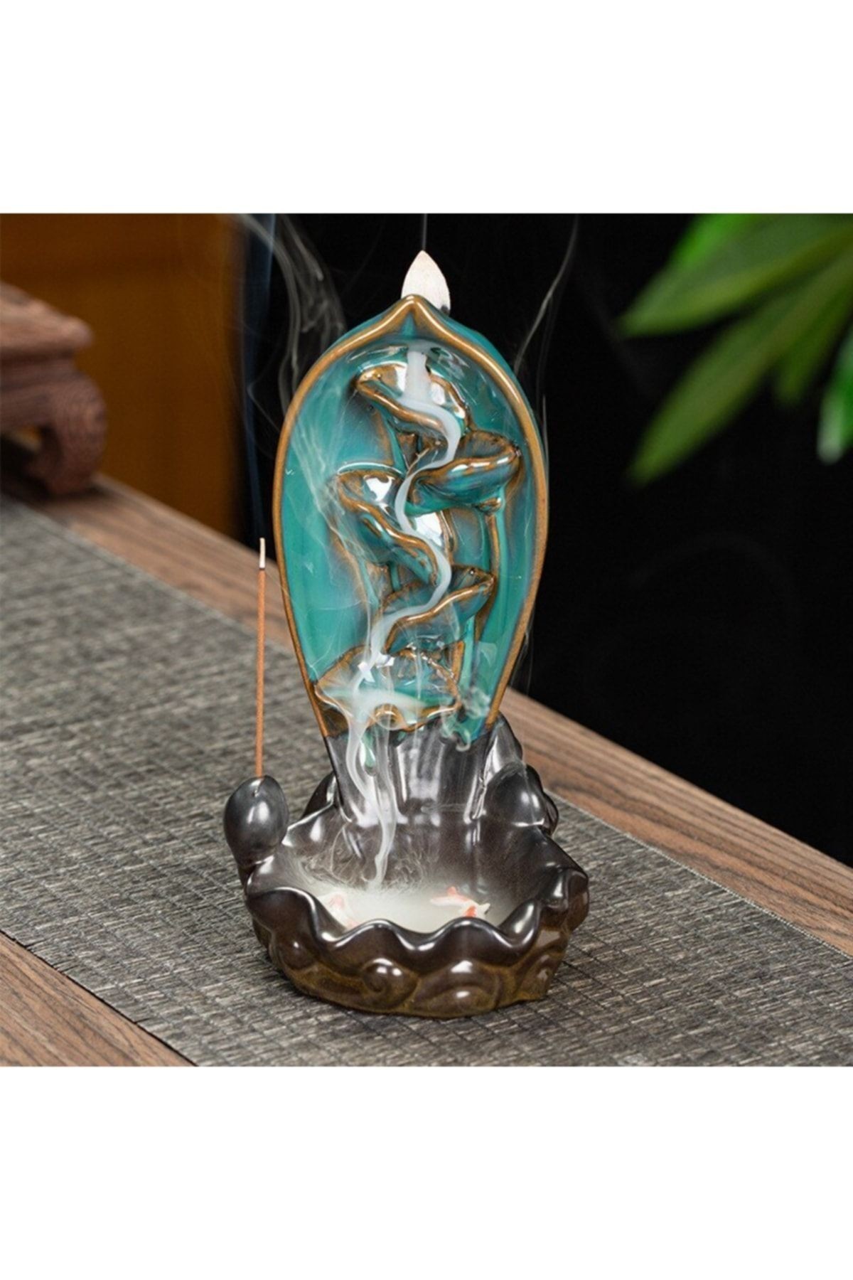 Şelale Tasarımlı Geri Akışlı Tütsülük 22*12*10*cm - Tütsü Hediyeli