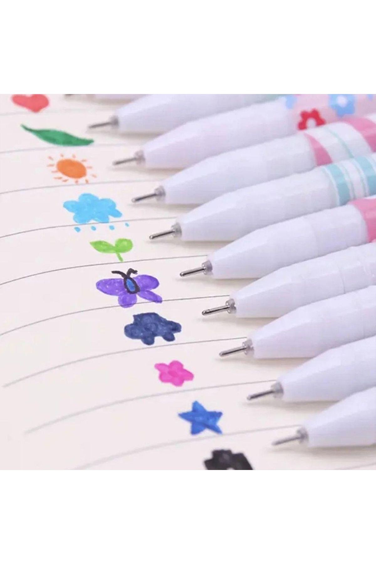 Kawaii karikatürleri Jel Renkli Tükenmez Kalem Seti 10'lu
