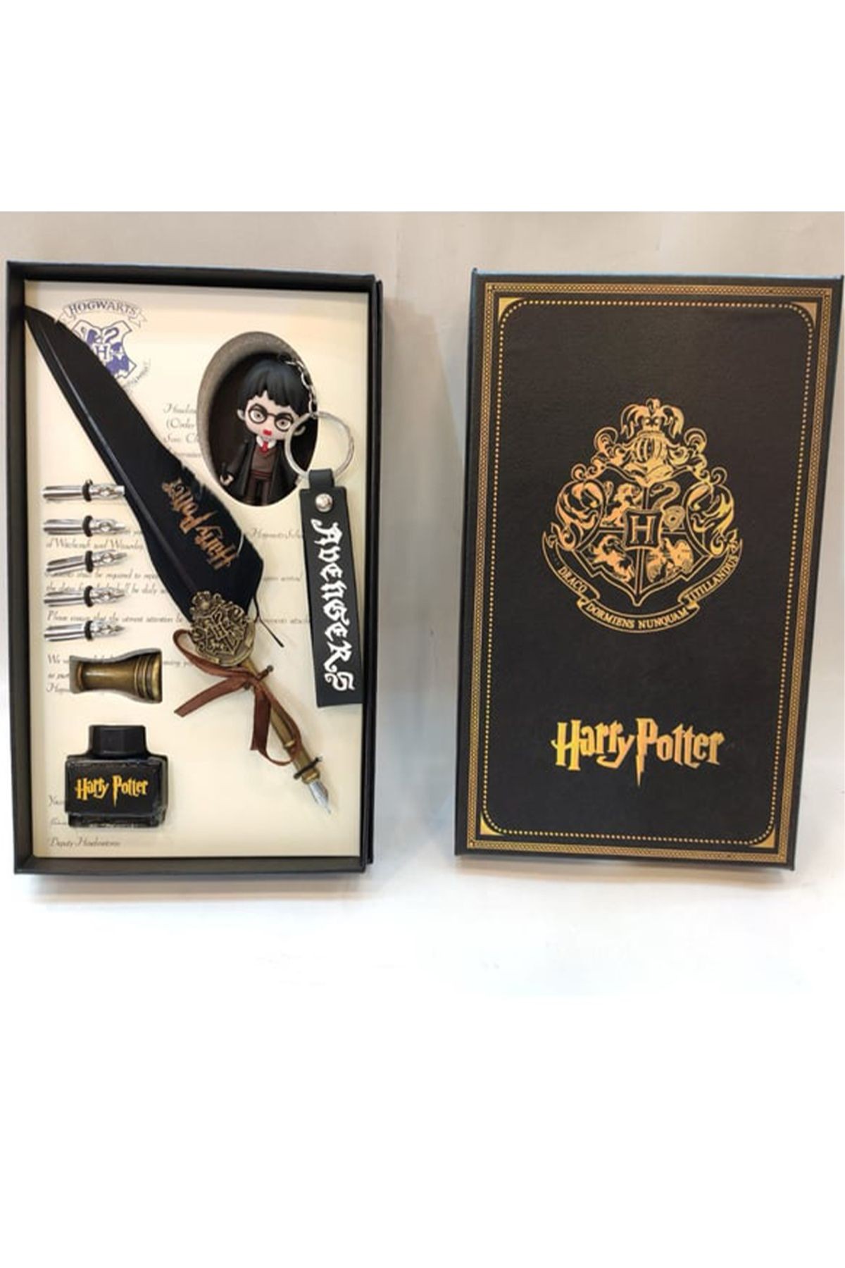 Harry Potter Divit Tüylü Figür Anahatarlı Hediyelik Kalem Seti