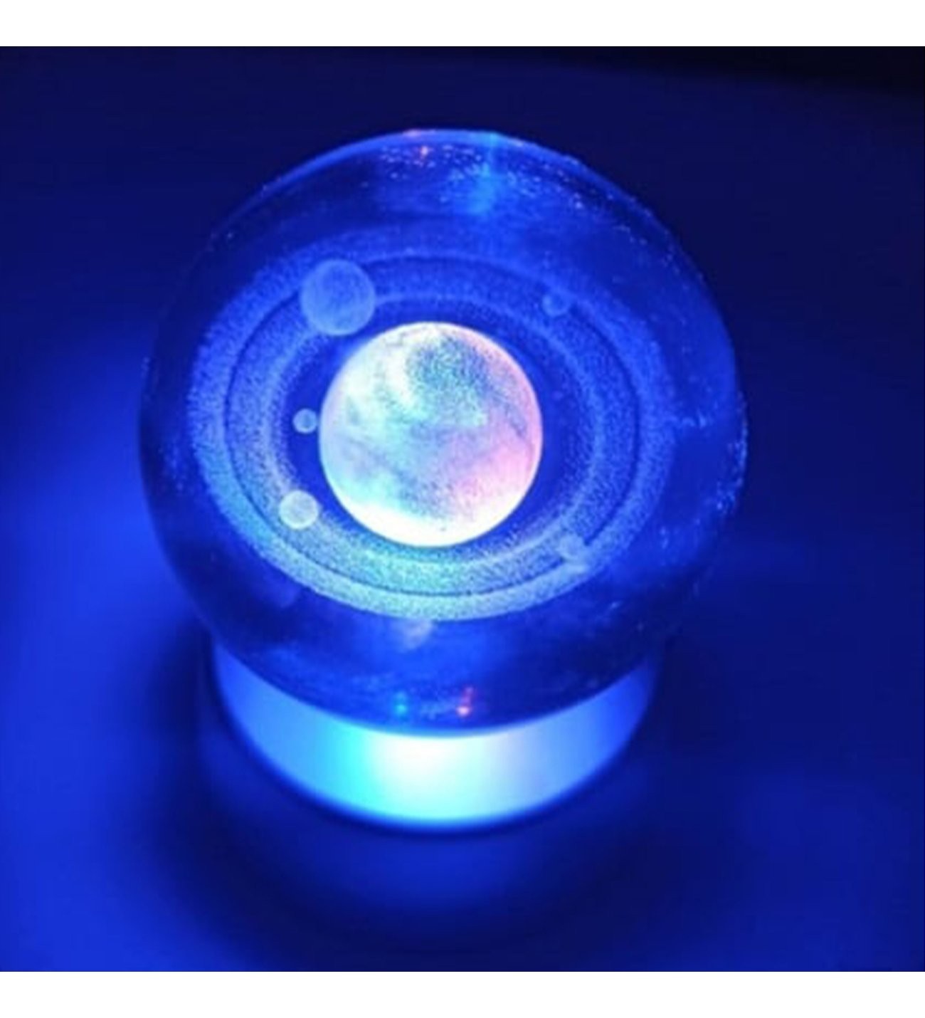 İsme Özel Galaksi Gezegen Işıklı 6 Cm Çapında Cam Kristal Küre