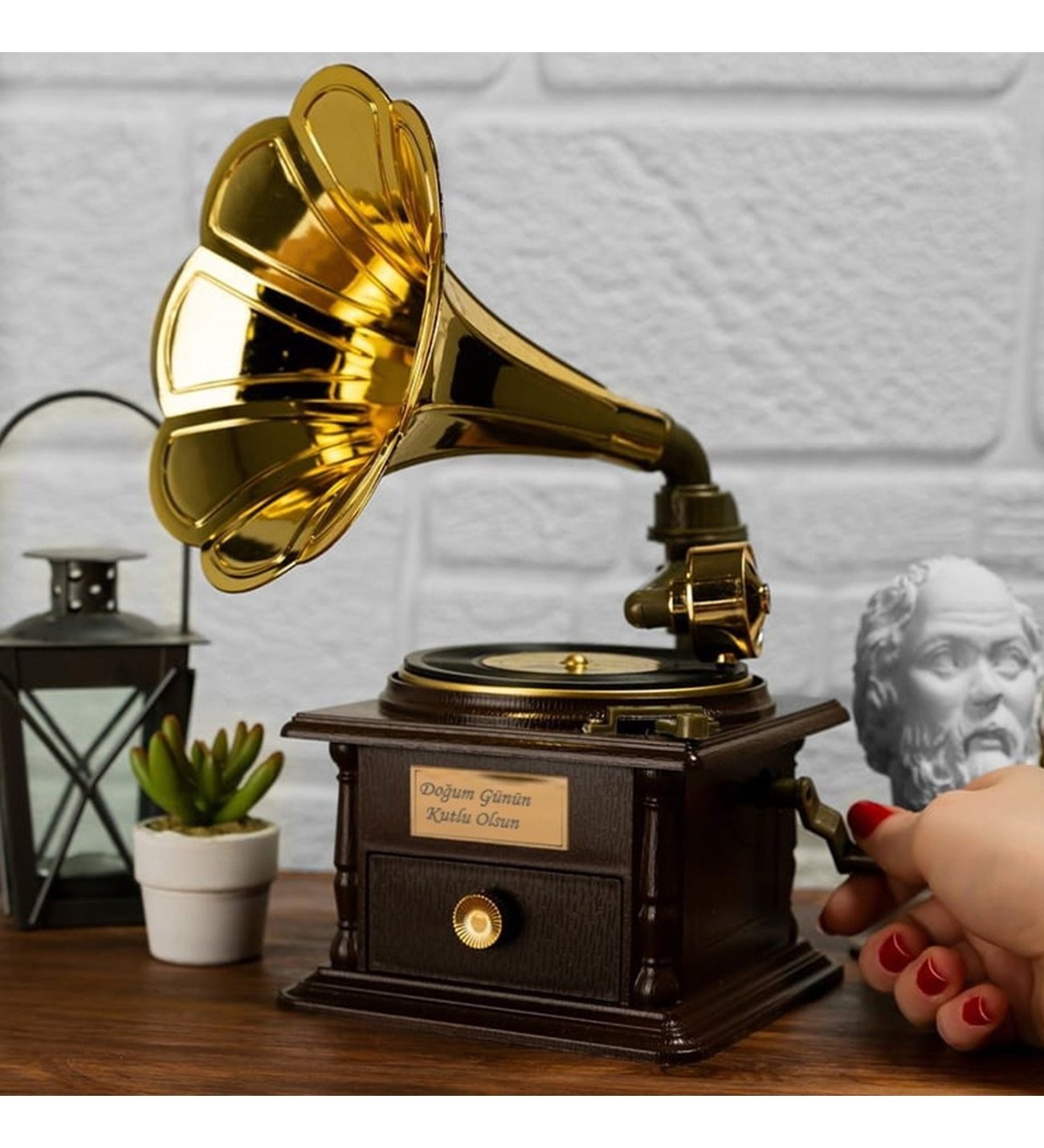 Kişiye Özel Gramofon Müzik Kutusu