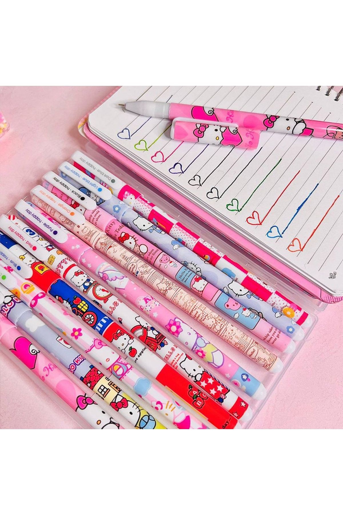 Hello Kitty Jel Renkli Tükenmez Kalem Seti 10'lu Arkadaşa Hediye