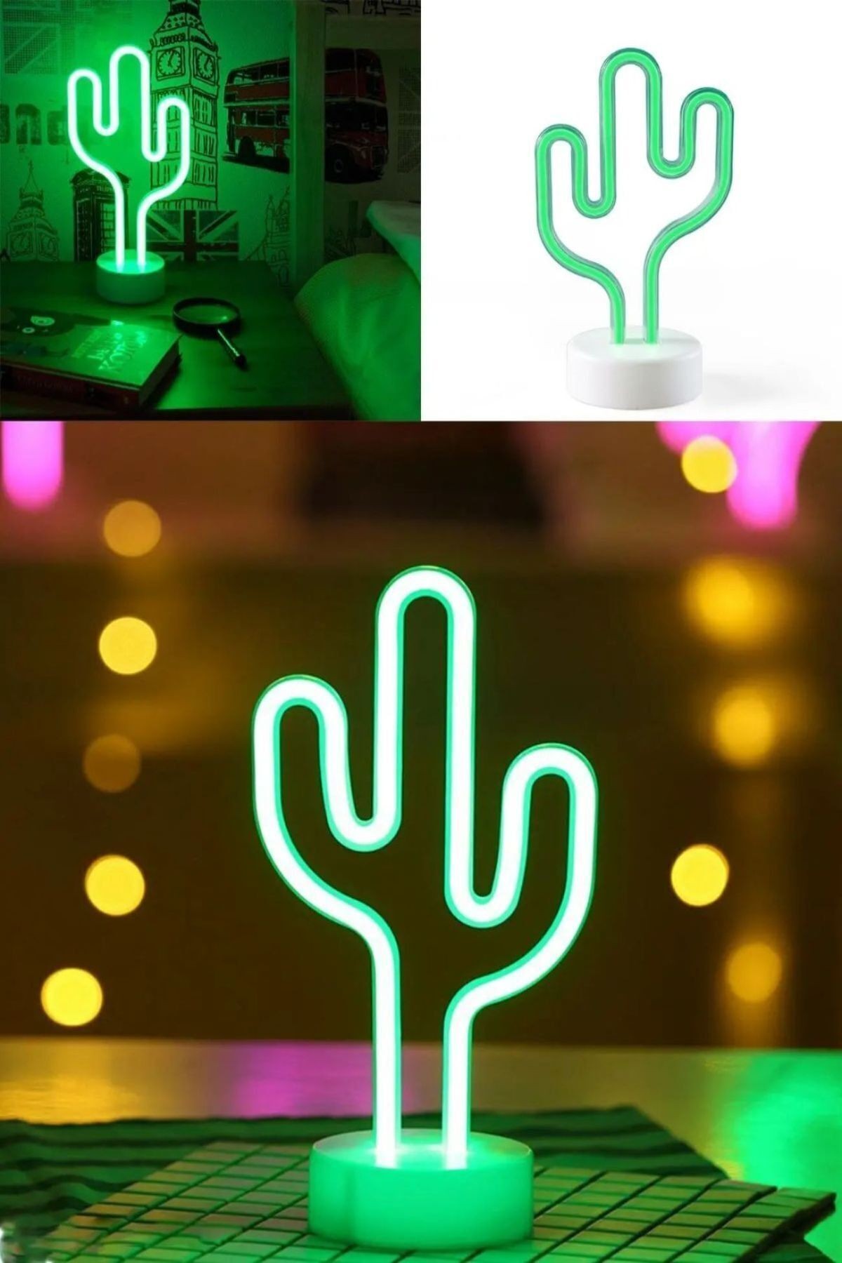 Kaktüs Tasarımlı Neon Led Masa Ve Gece Lambası