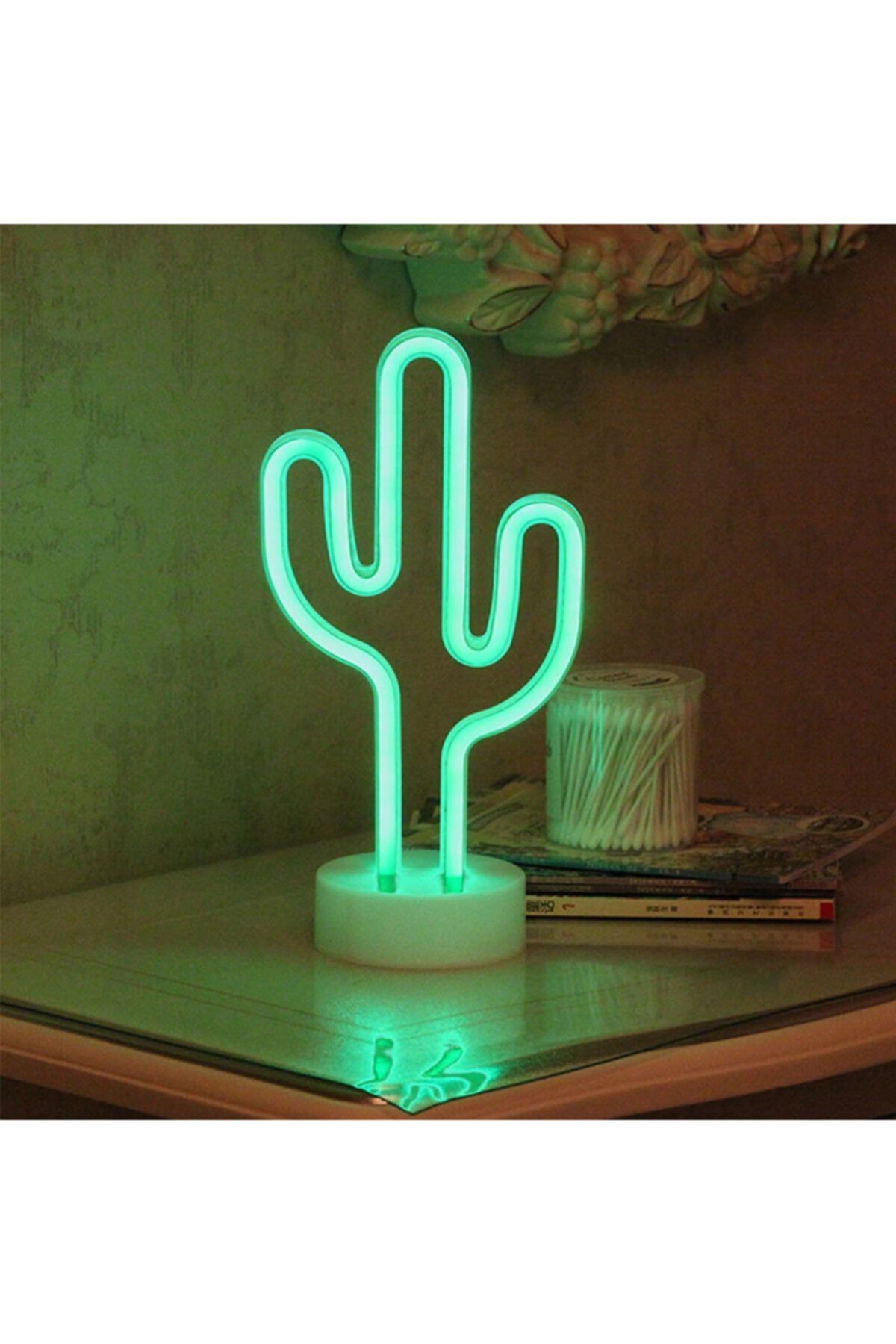 Kaktüs Tasarımlı Neon Led Işıklı Lamba 22,5 X 13,5cm