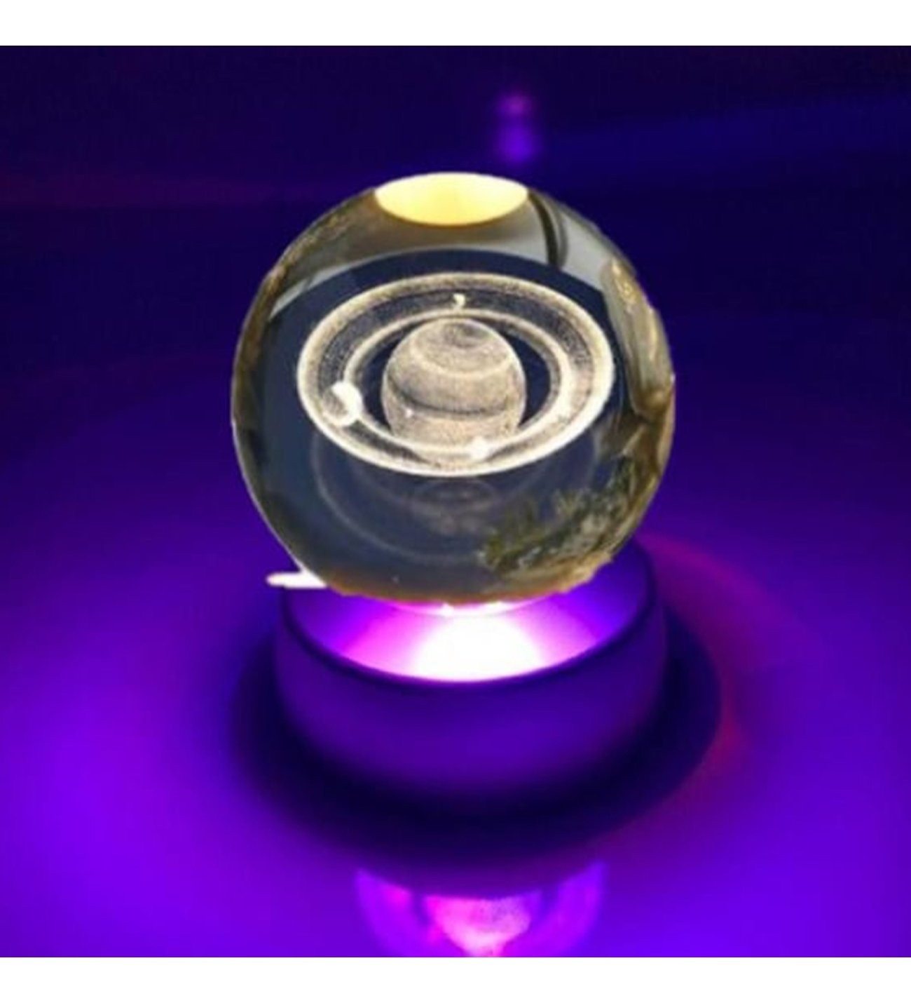 İsme Özel Galaksi Gezegen Işıklı 6 Cm Çapında Cam Kristal Küre