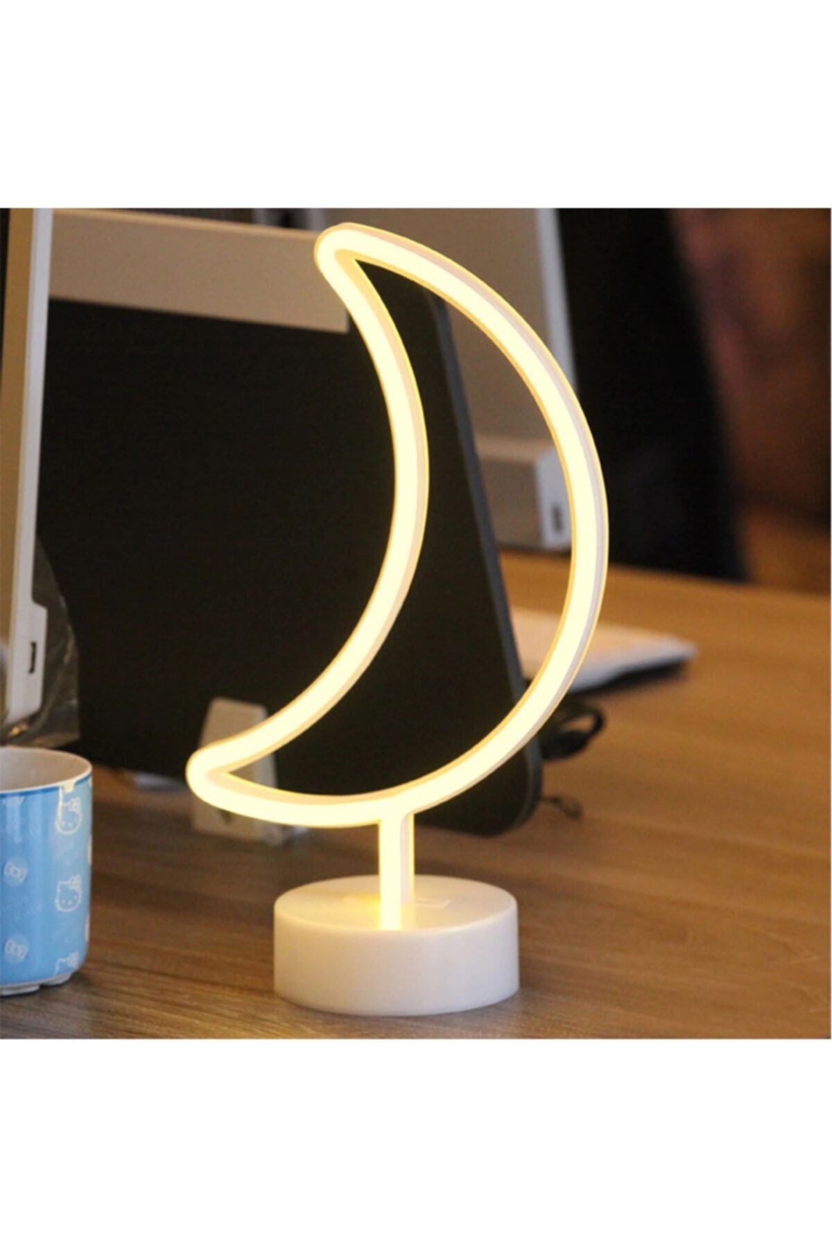 Ay Tasarımlı Neon Led Lamba 31x18 Cm